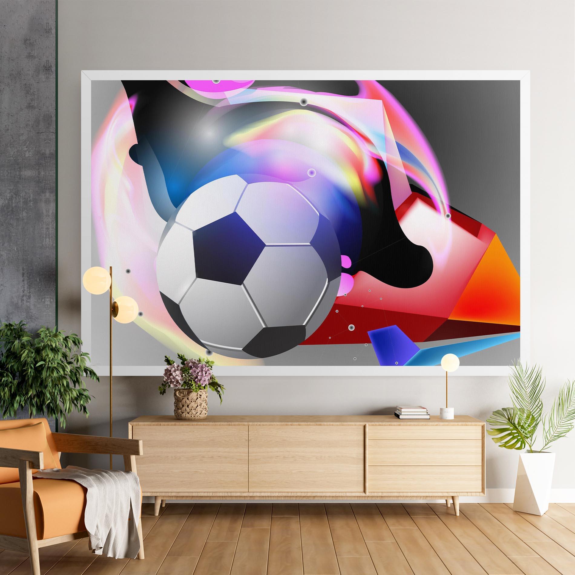 Tablou Canvas Pink Blue Football Art mockup 9