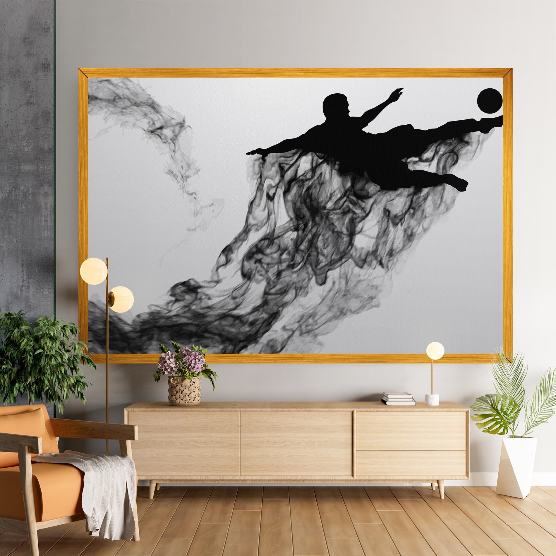 Tablou Canvas Black Smoke Football mockup 9