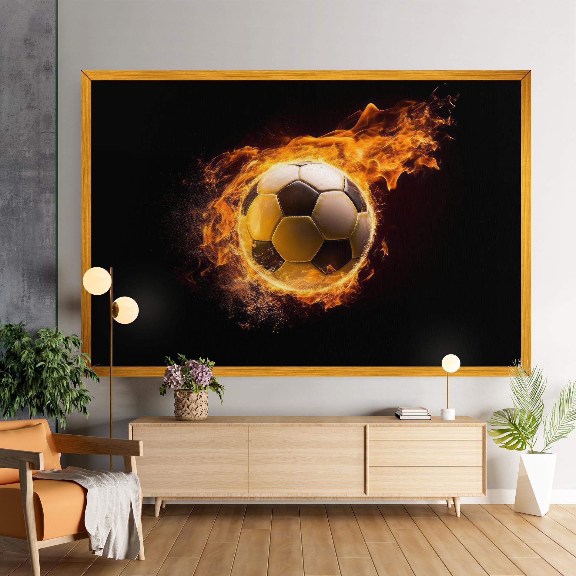 Tablou Canvas Fire Football mockup 9