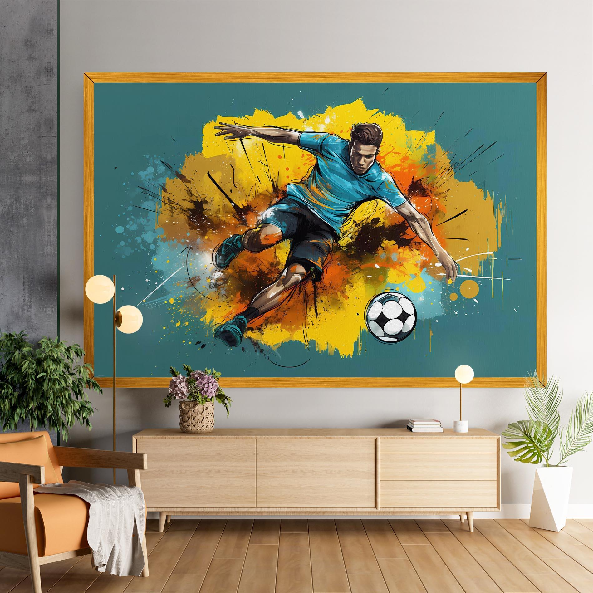 Tablou Canvas Football Player Painting mockup 9