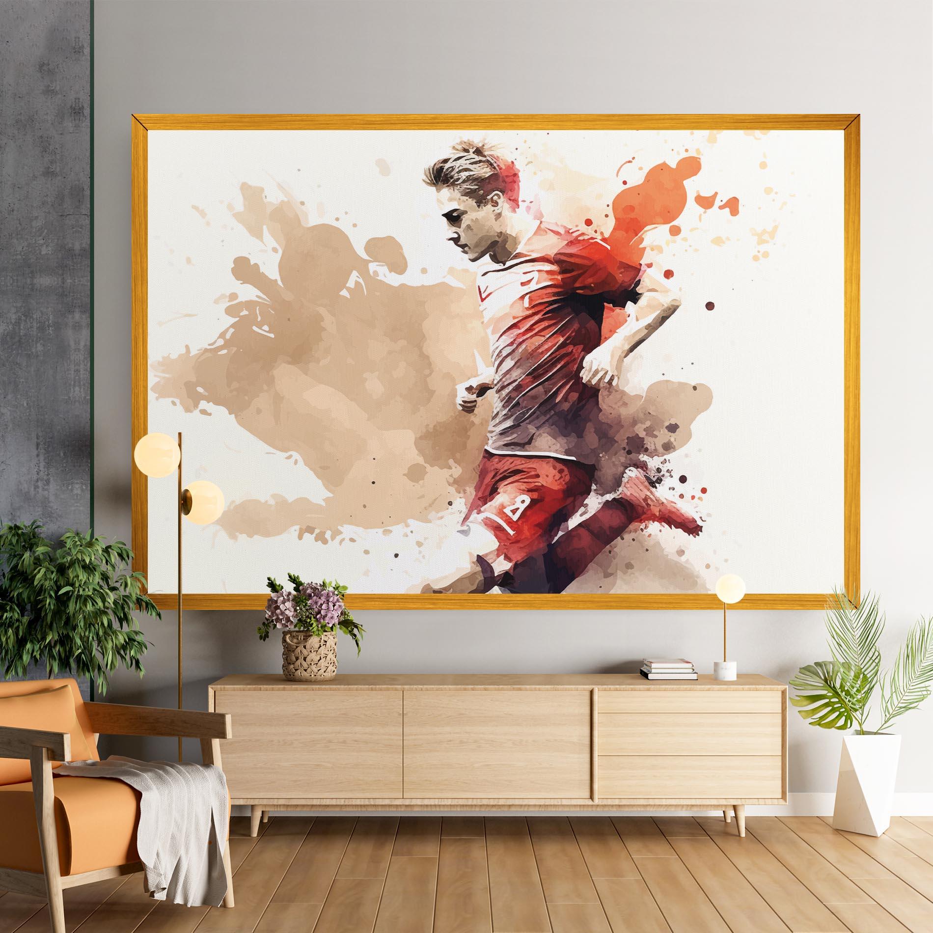 Tablou Canvas Football Red Cream mockup 9