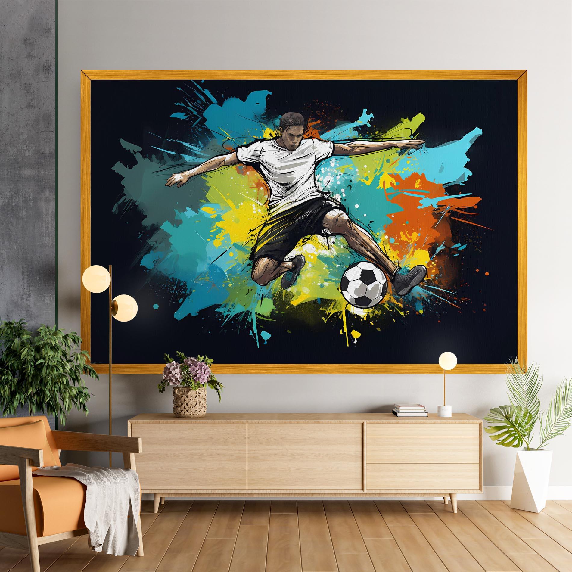 Tablou Canvas Green Paint Football Player mockup 9