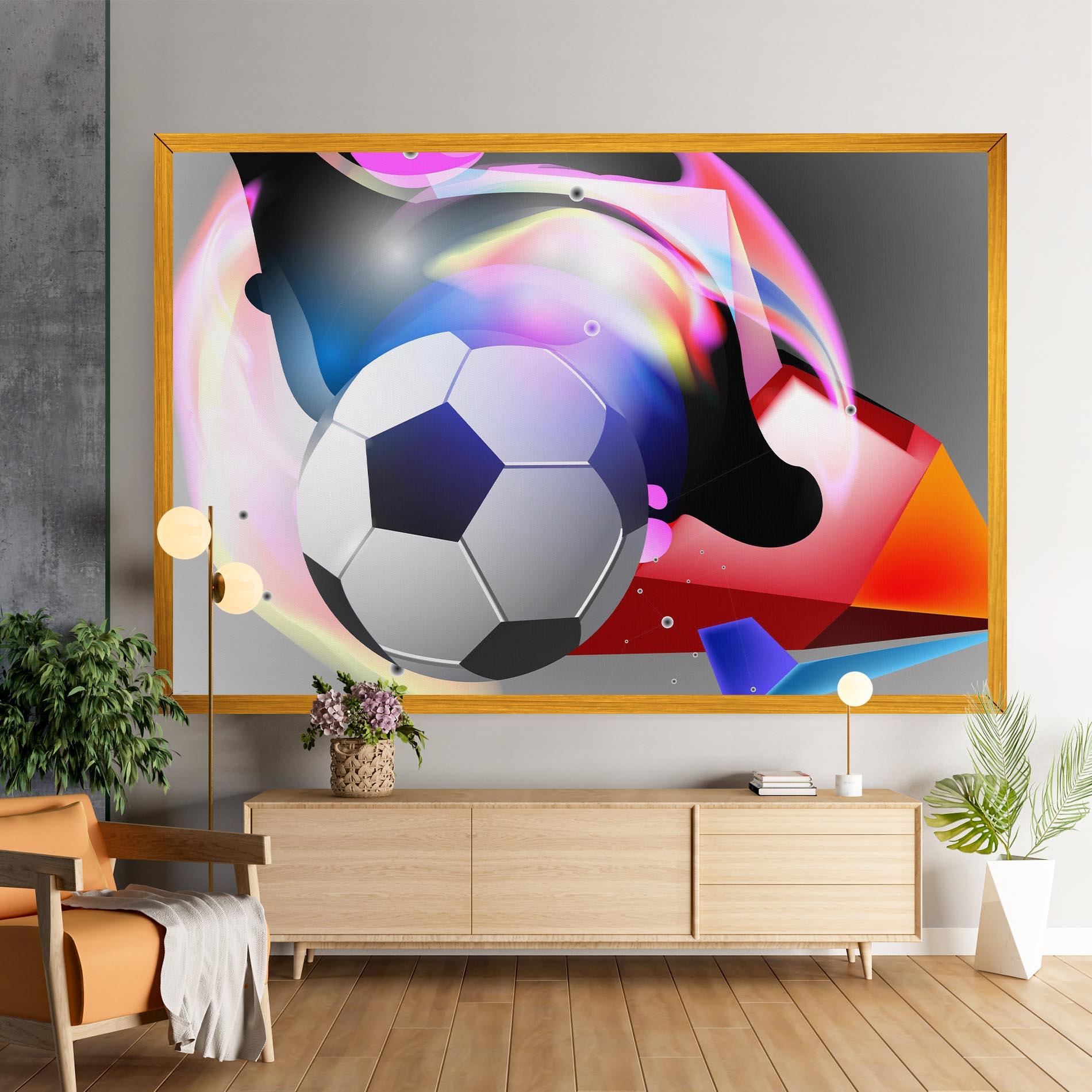 Tablou Canvas Pink Blue Football Art mockup 9