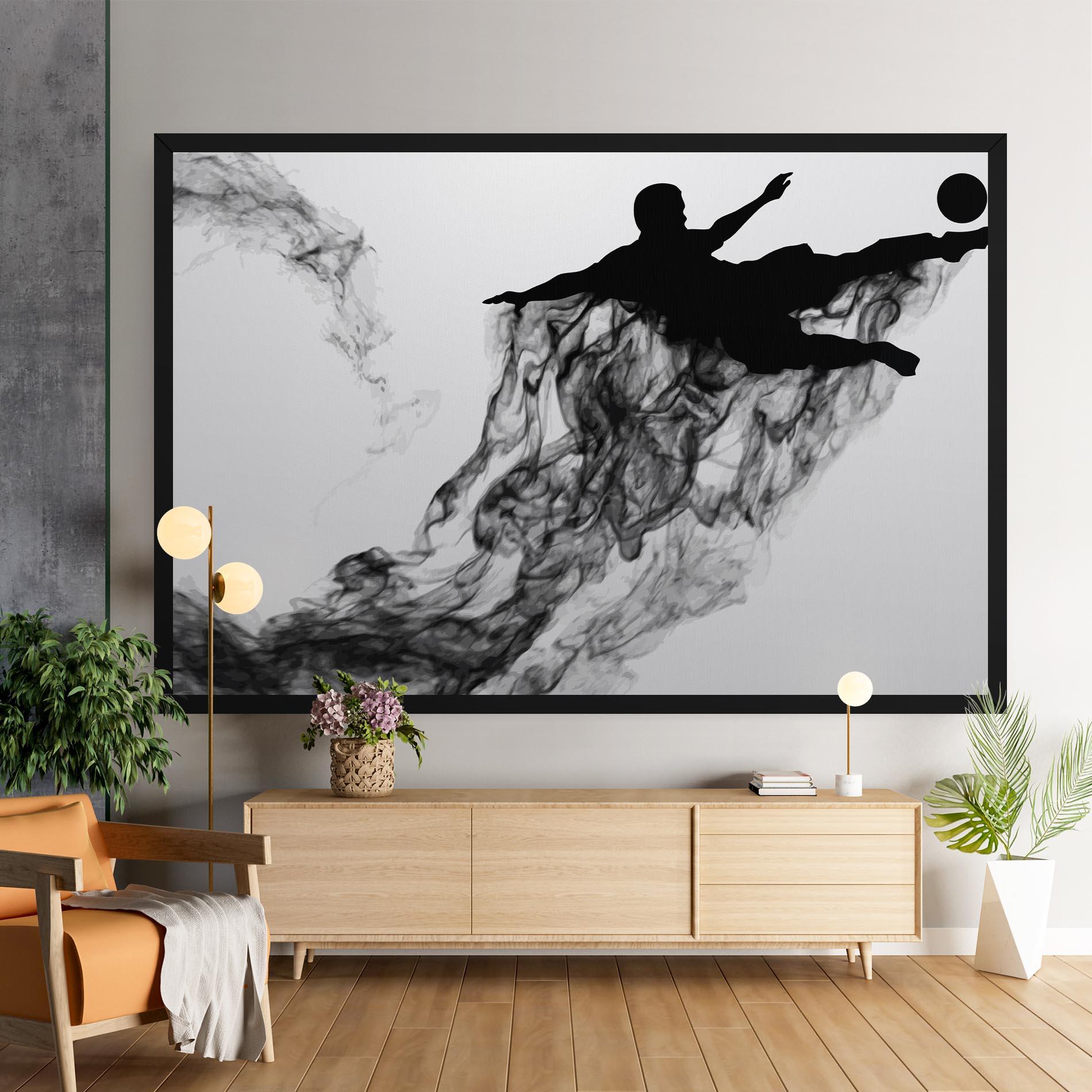 Tablou Canvas Black Smoke Football mockup 9