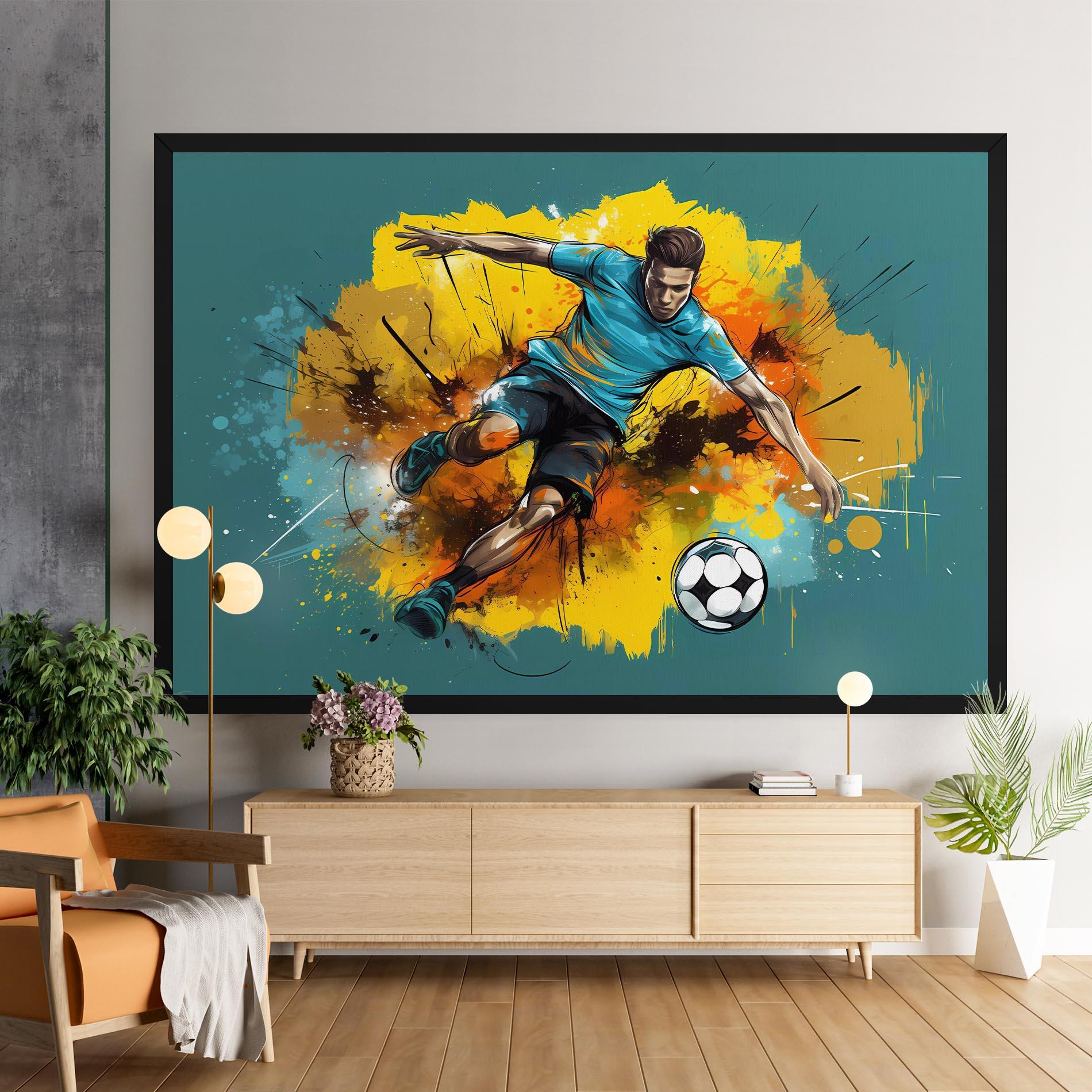 Tablou Canvas Football Player Painting mockup 9