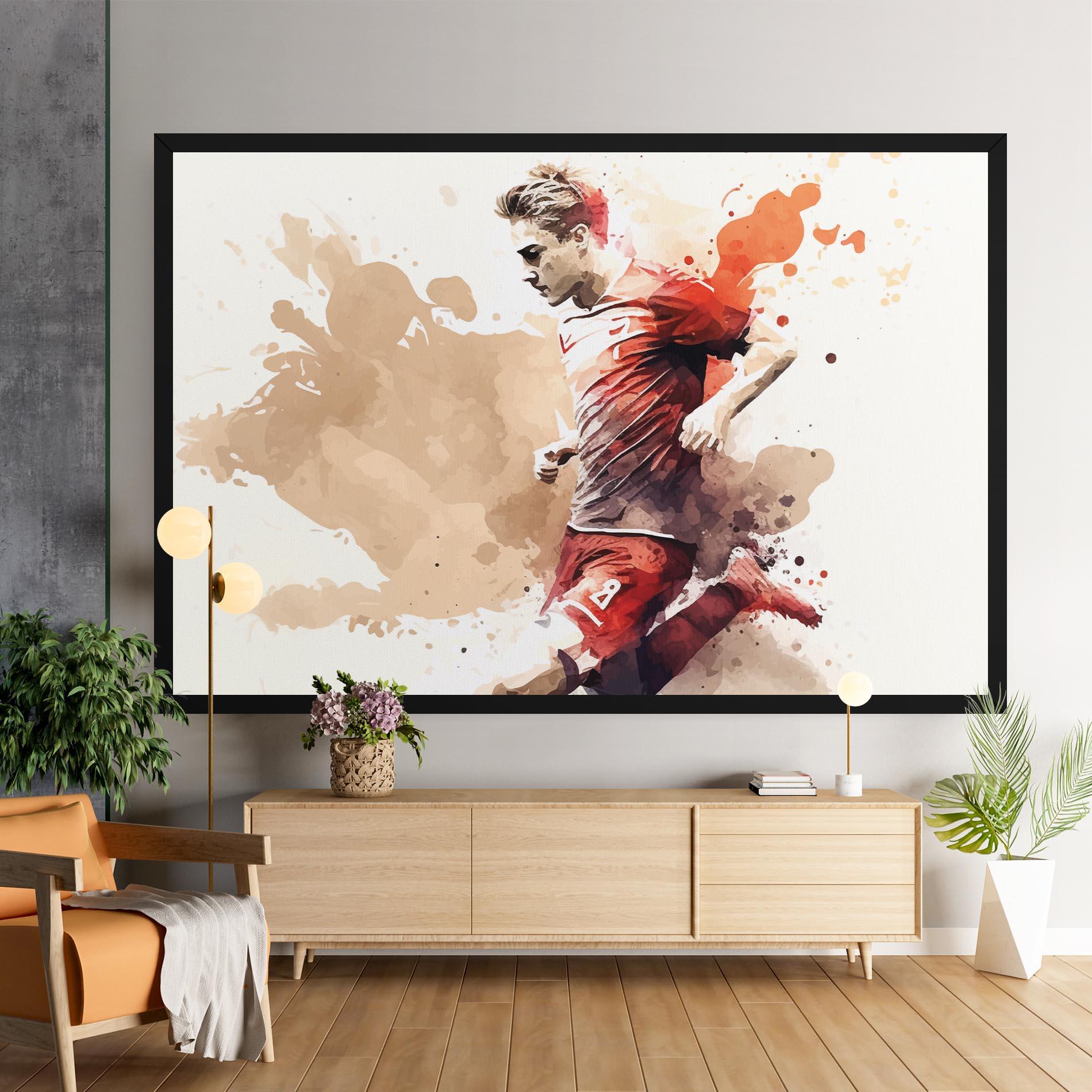 Tablou Canvas Football Red Cream mockup 9