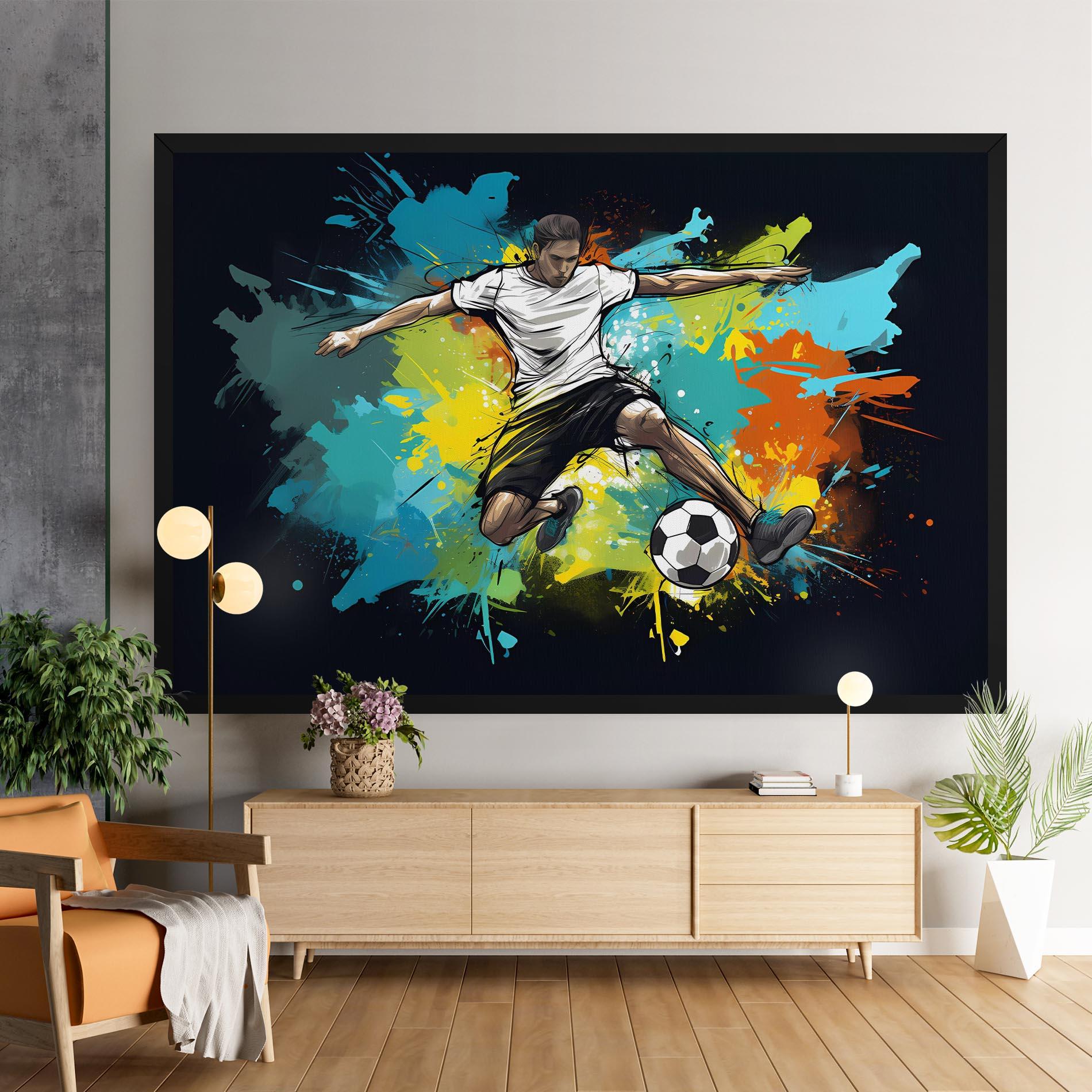 Tablou Canvas Green Paint Football Player mockup 9