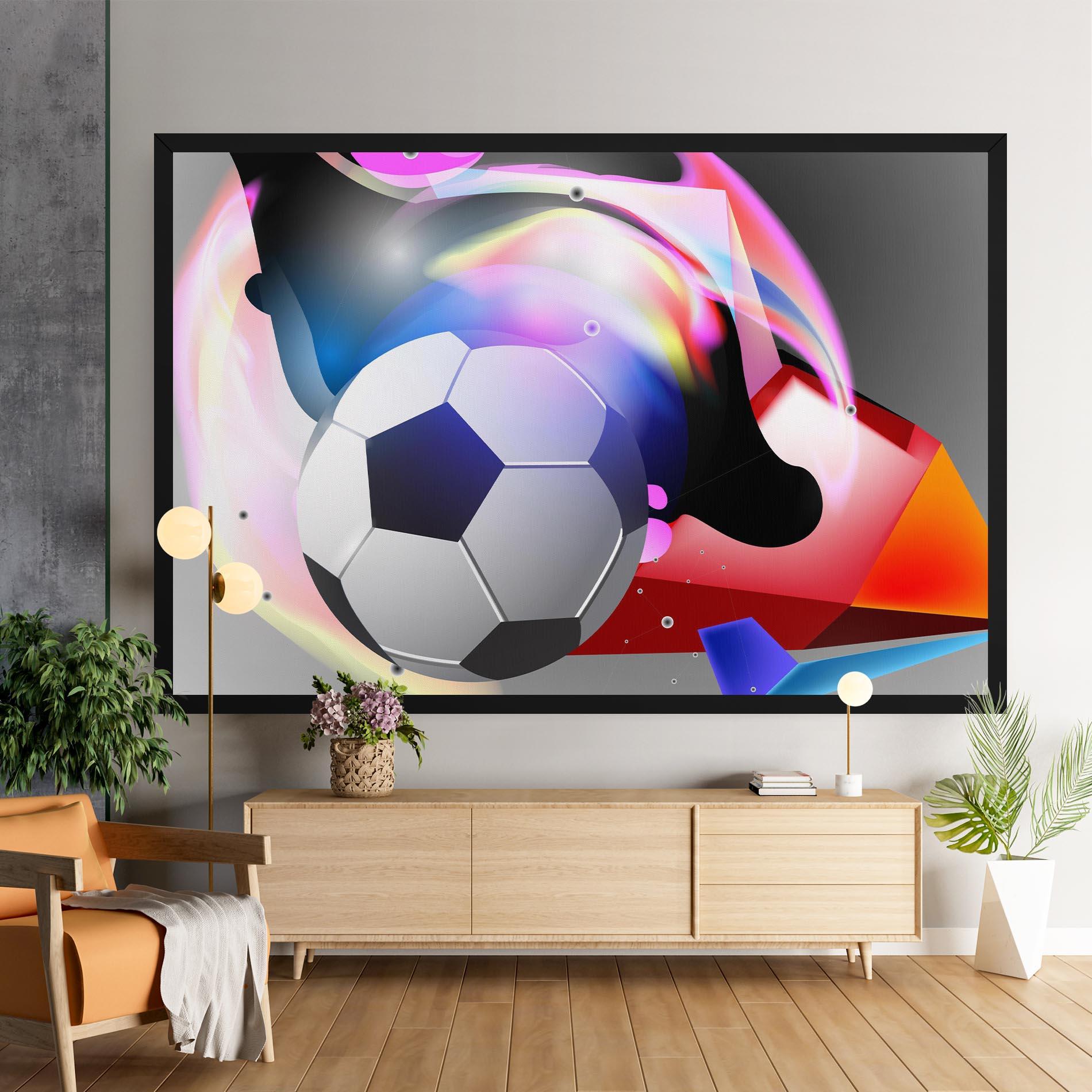 Tablou Canvas Pink Blue Football Art mockup 9