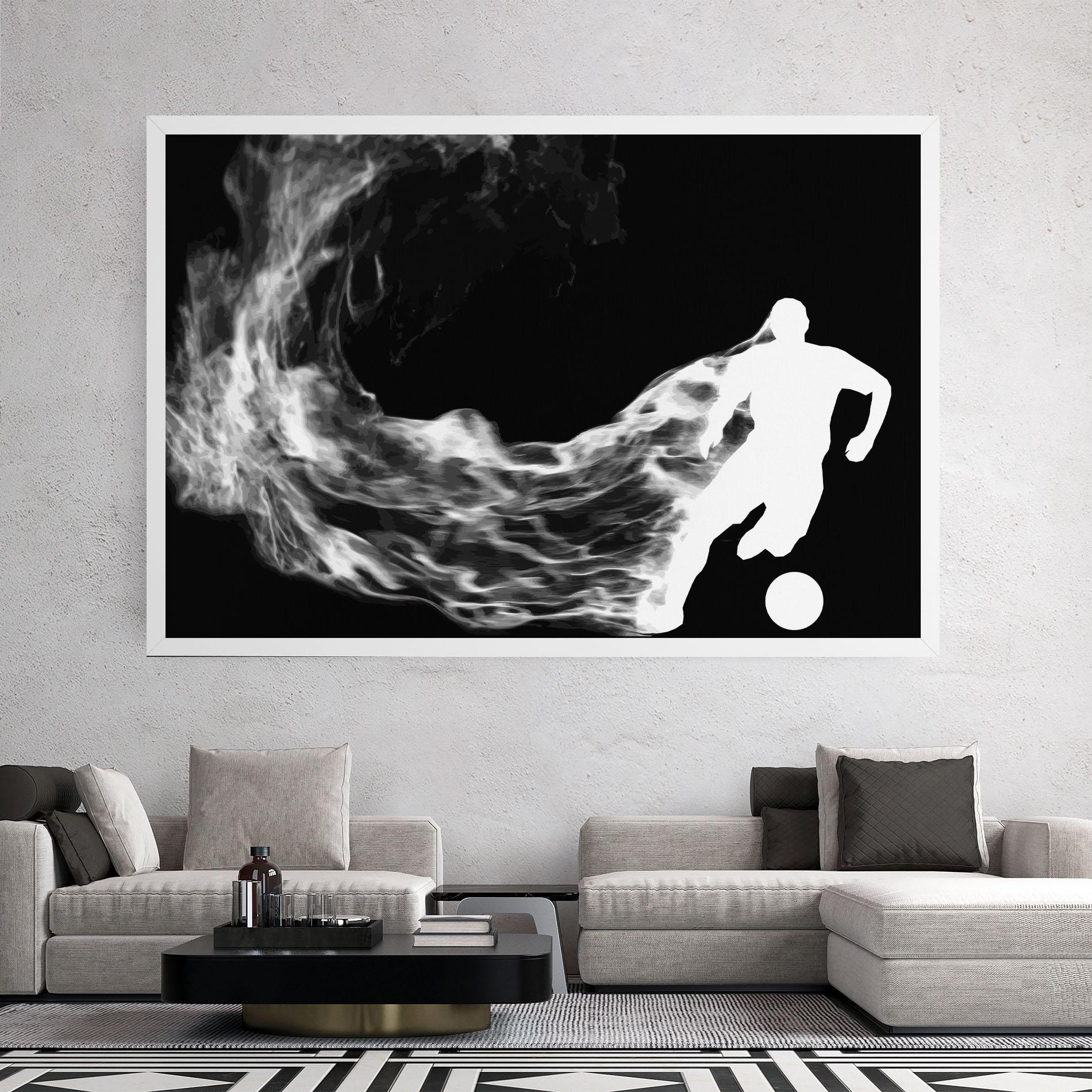 Tablou Canvas Football White Smoke mockup 2