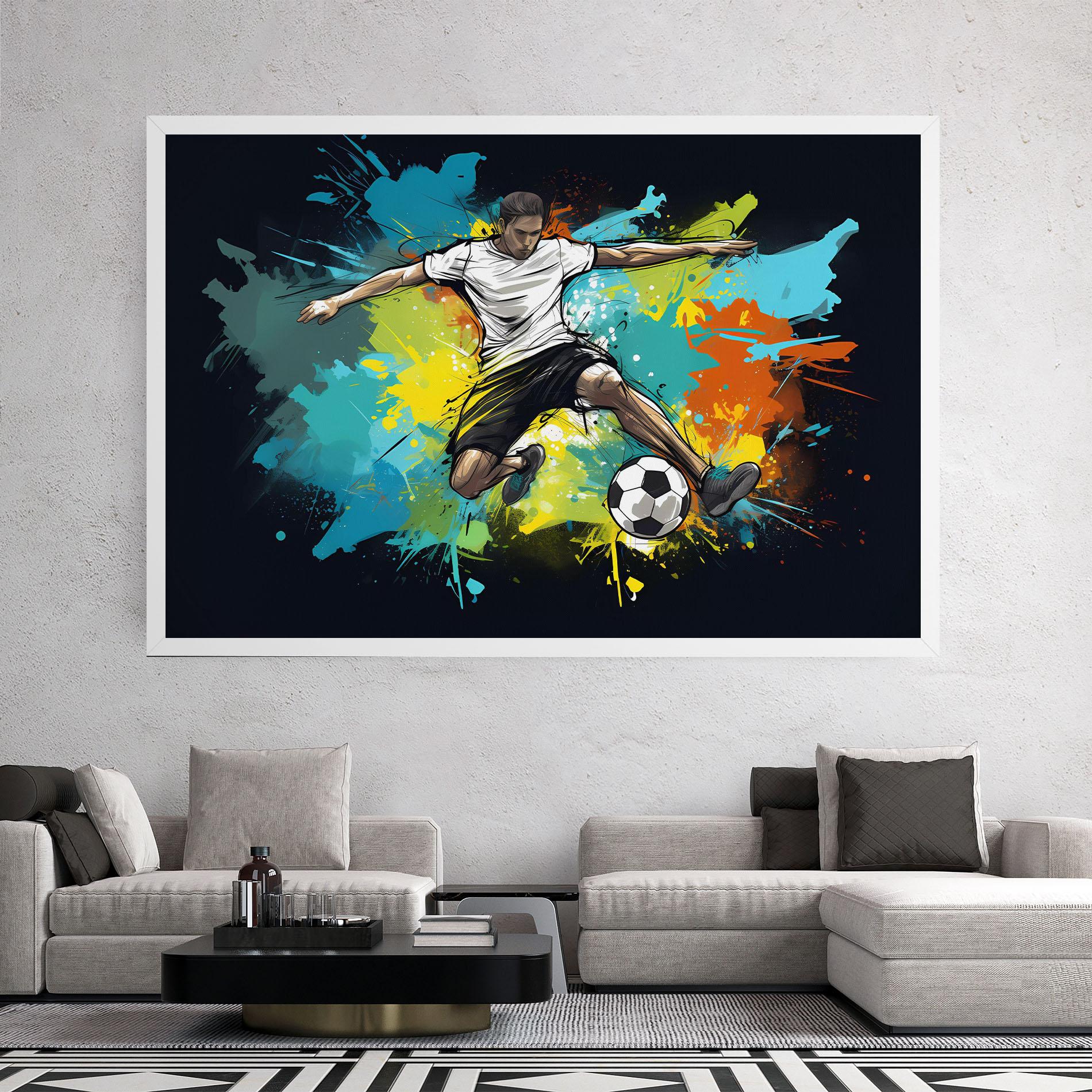 Tablou Canvas Green Paint Football Player mockup 2