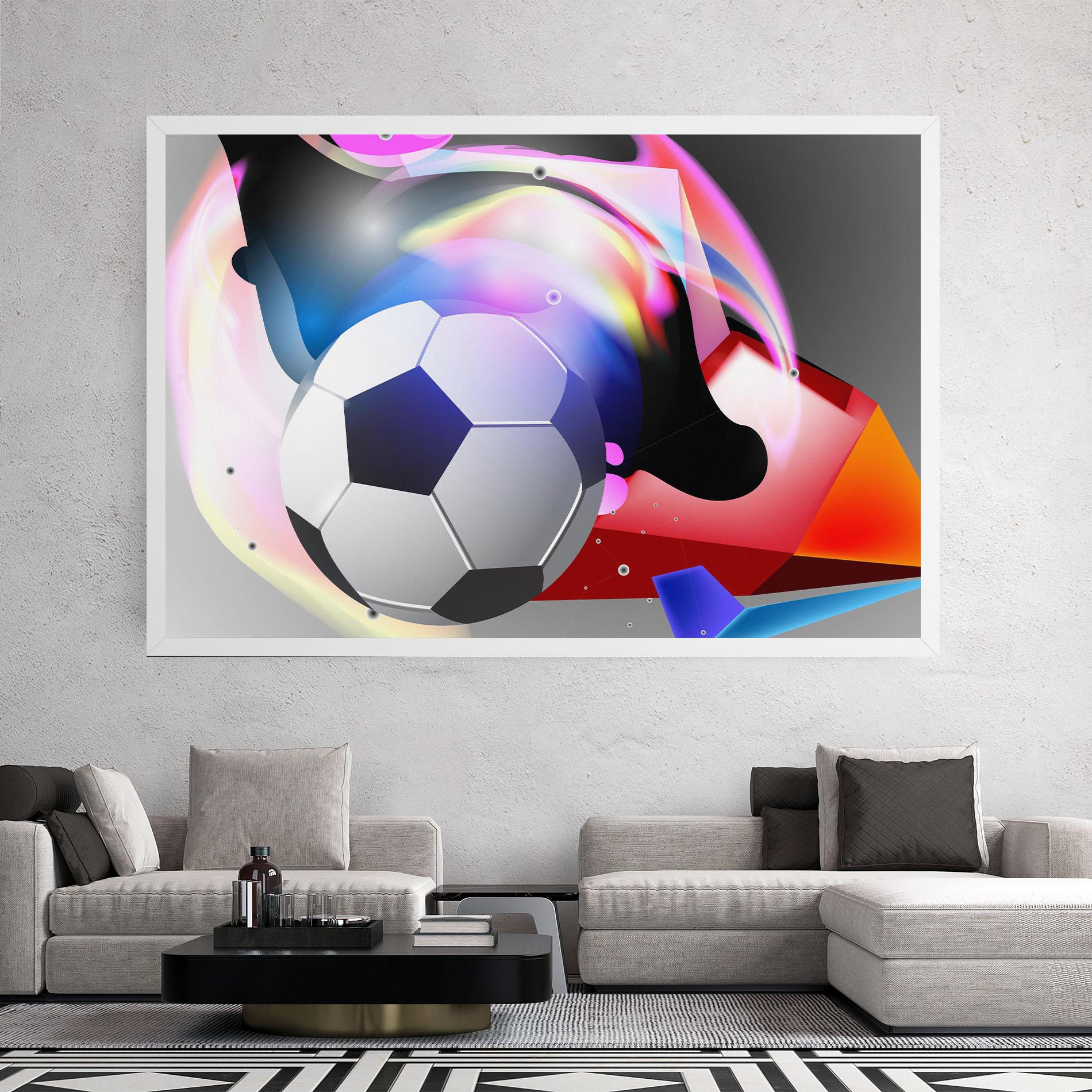 Tablou Canvas Pink Blue Football Art mockup 2