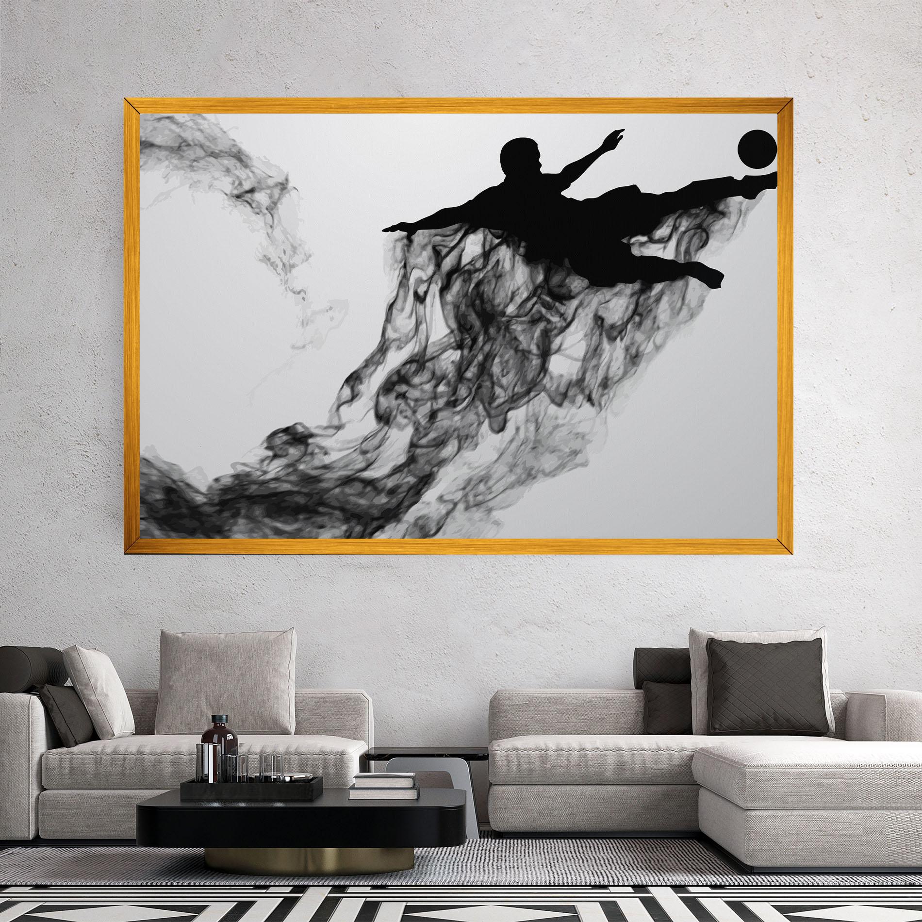 Tablou Canvas Black Smoke Football mockup 2