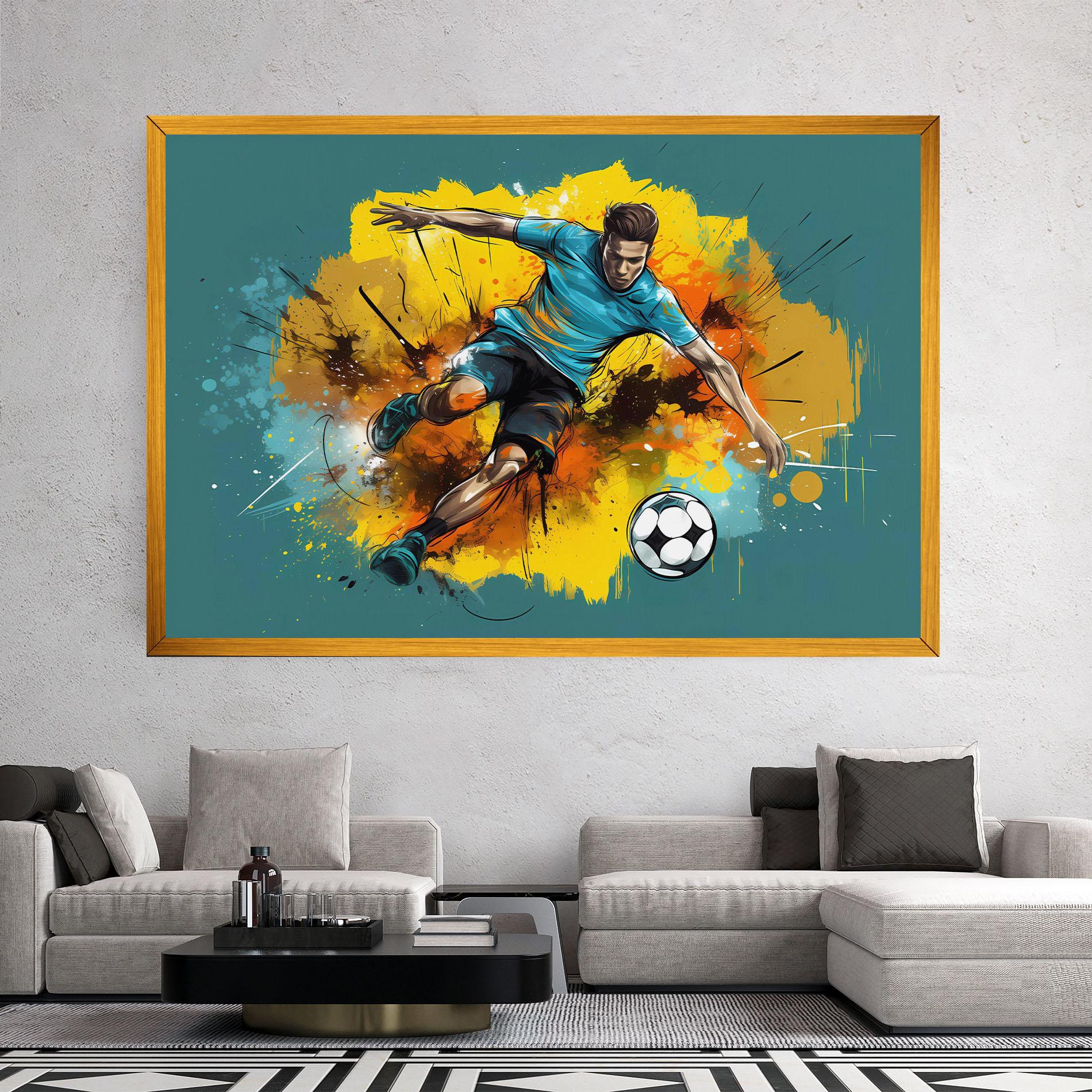 Tablou Canvas Football Player Painting mockup 2