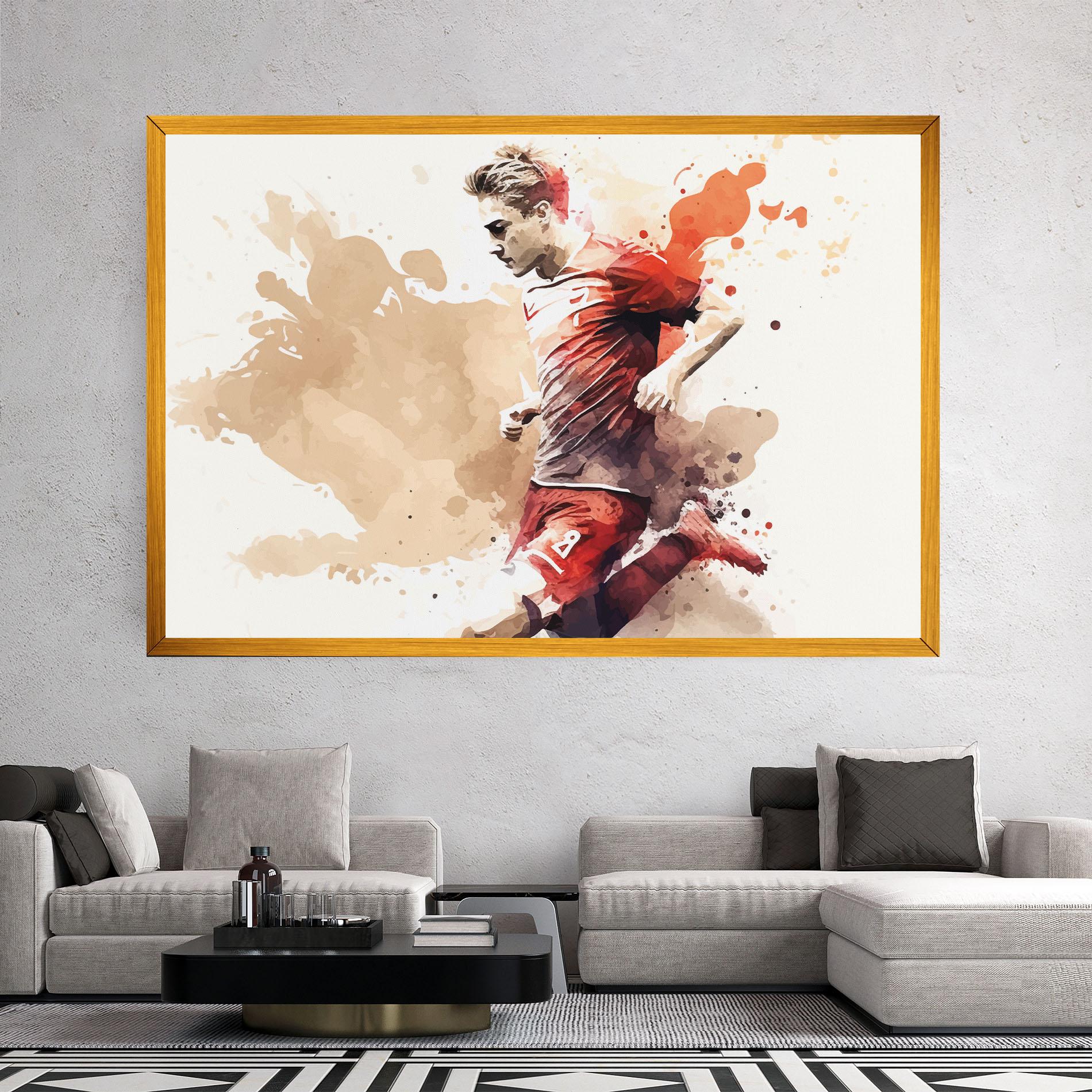 Tablou Canvas Football Red Cream mockup 2