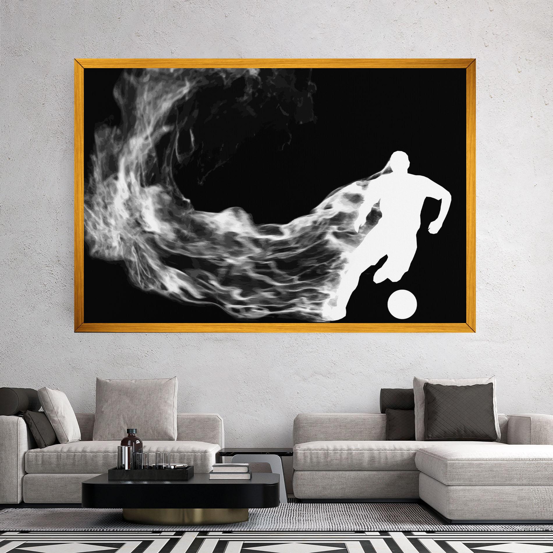 Tablou Canvas Football White Smoke mockup 2
