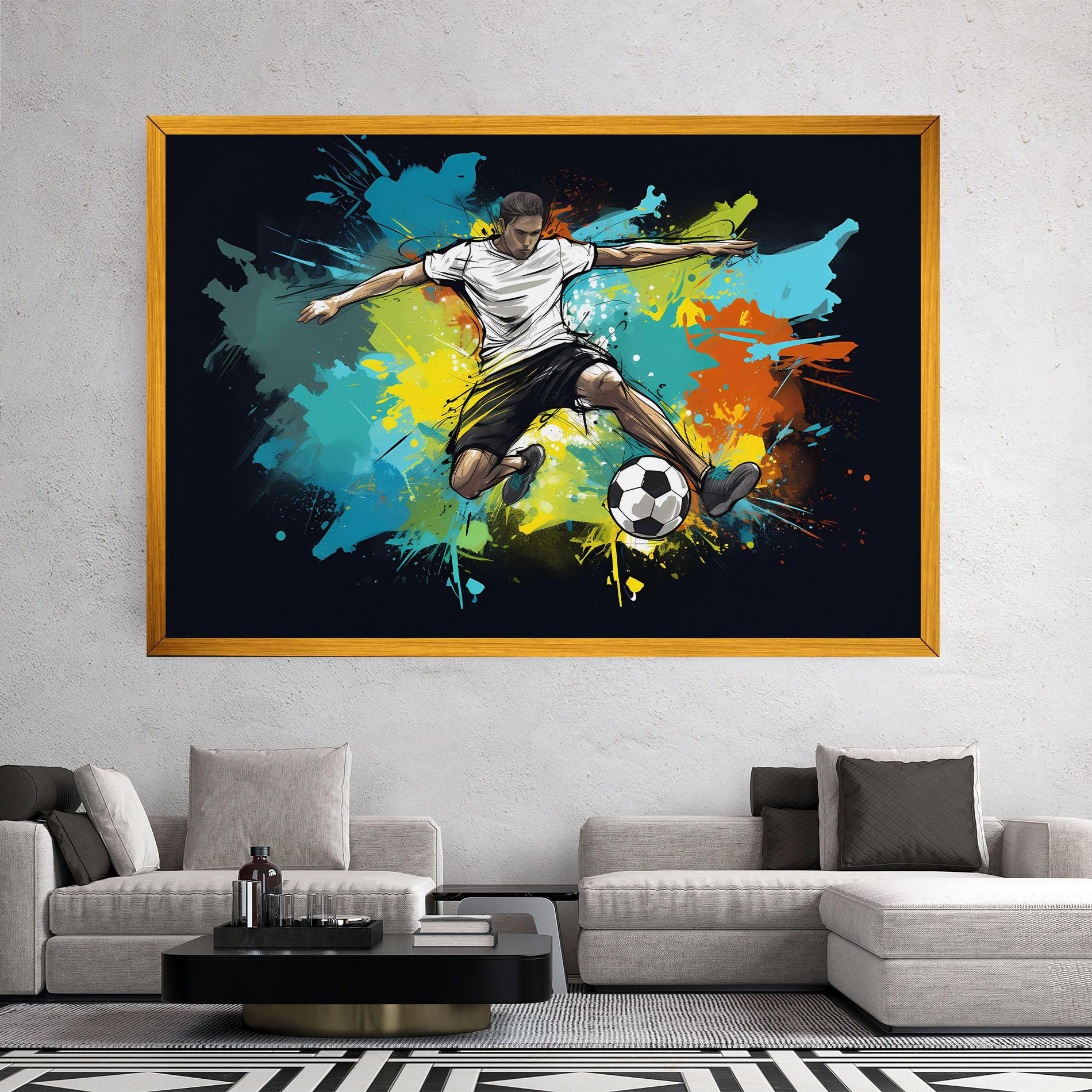 Tablou Canvas Green Paint Football Player mockup 2