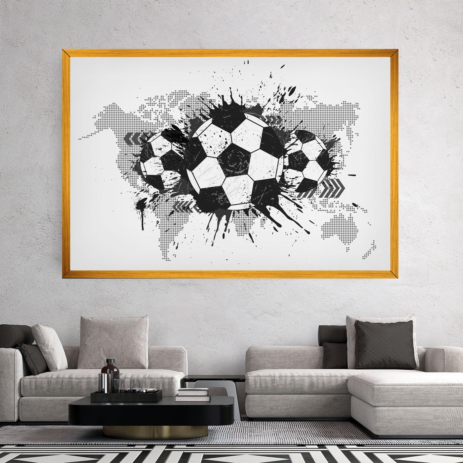 Tablou Canvas Grey Foodball mockup 2