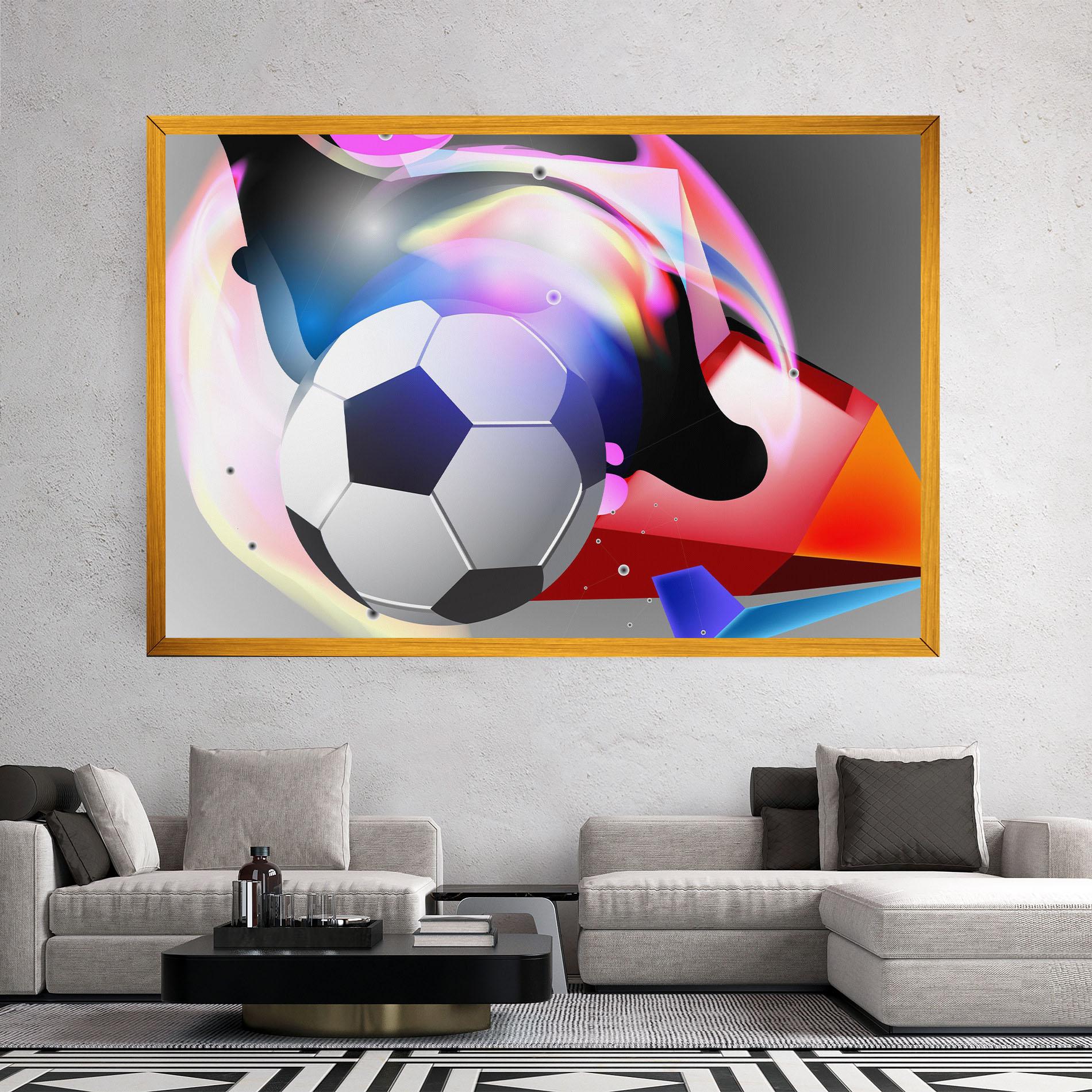 Tablou Canvas Pink Blue Football Art mockup 2