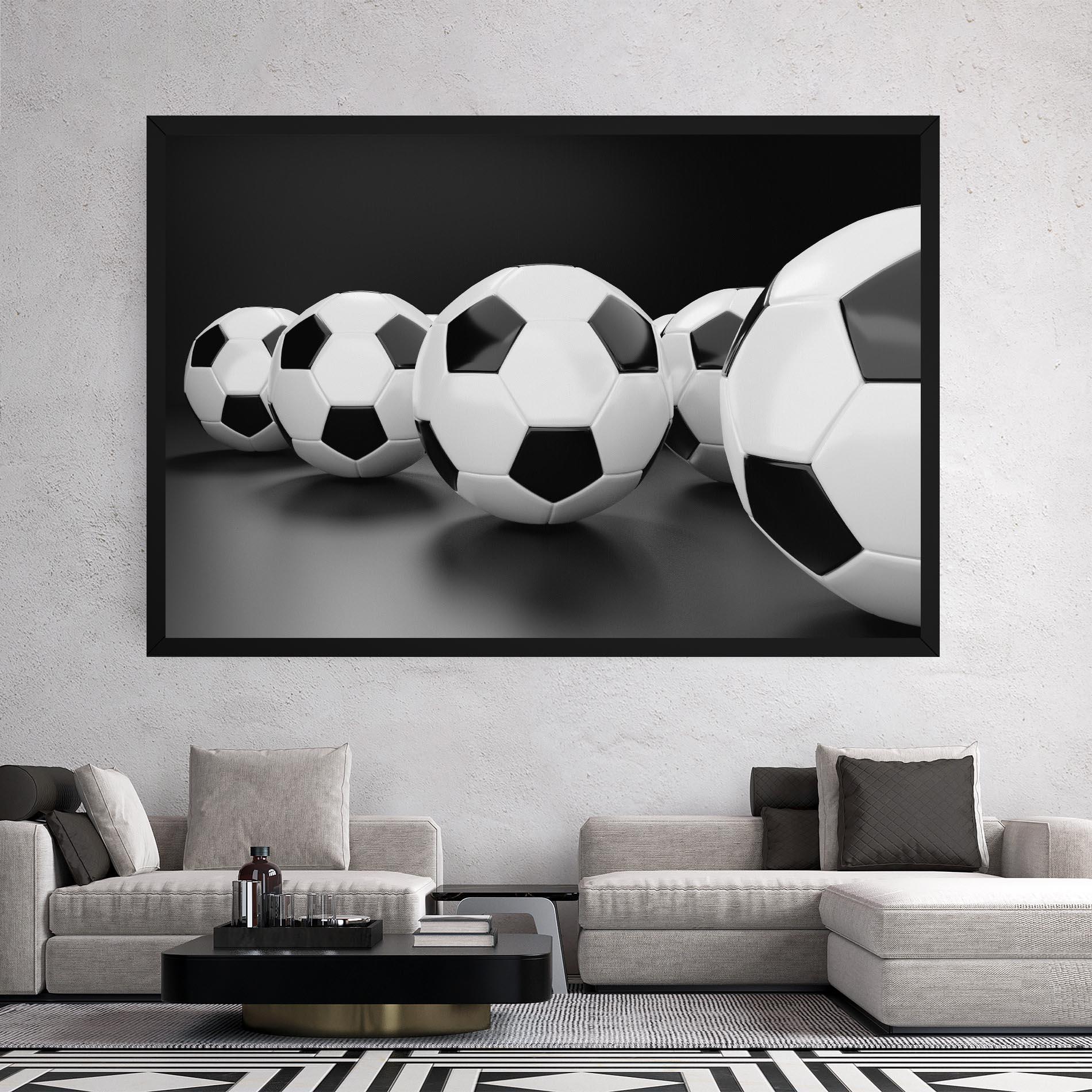 Tablou Canvas Black White Football mockup 2