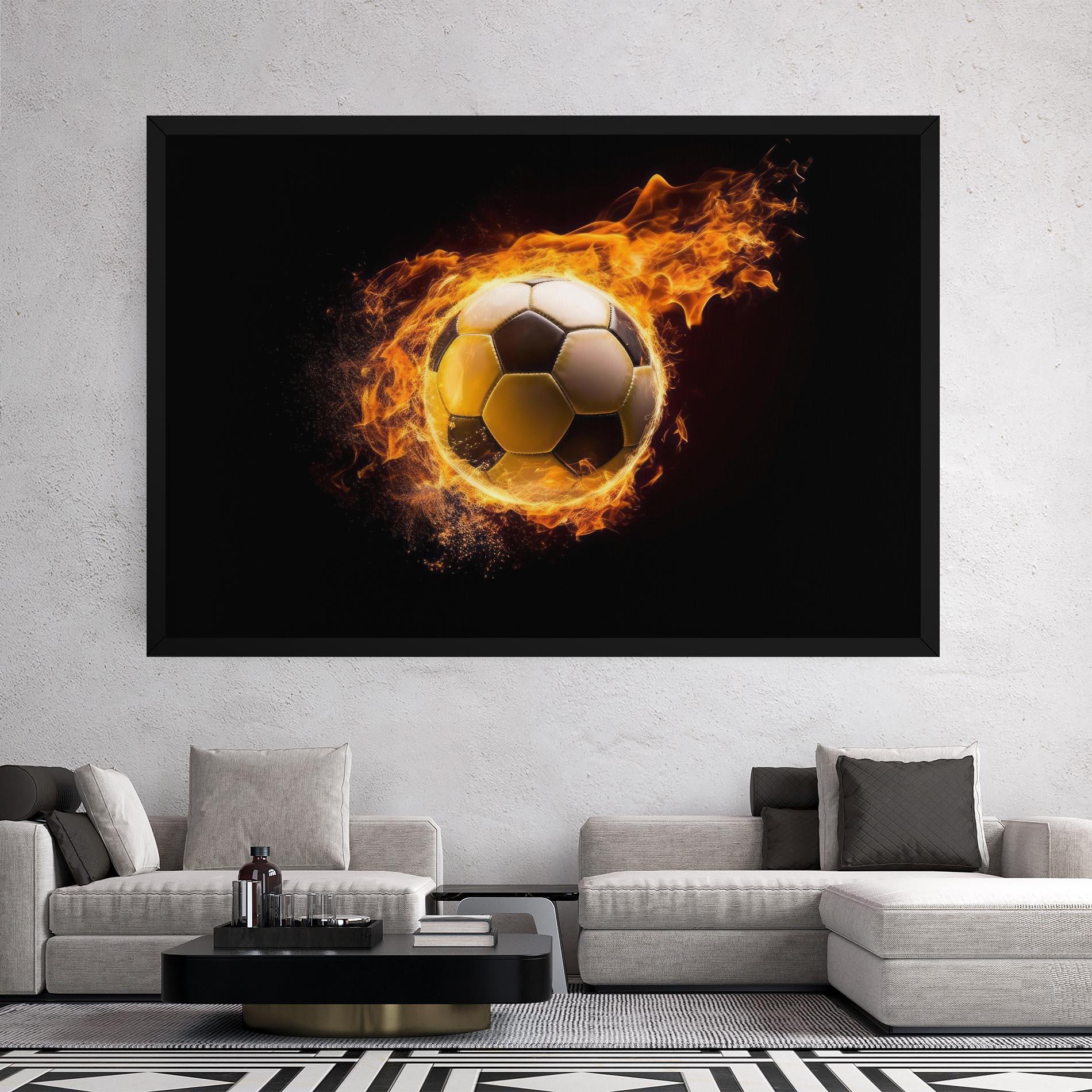 Tablou Canvas Fire Football mockup 2