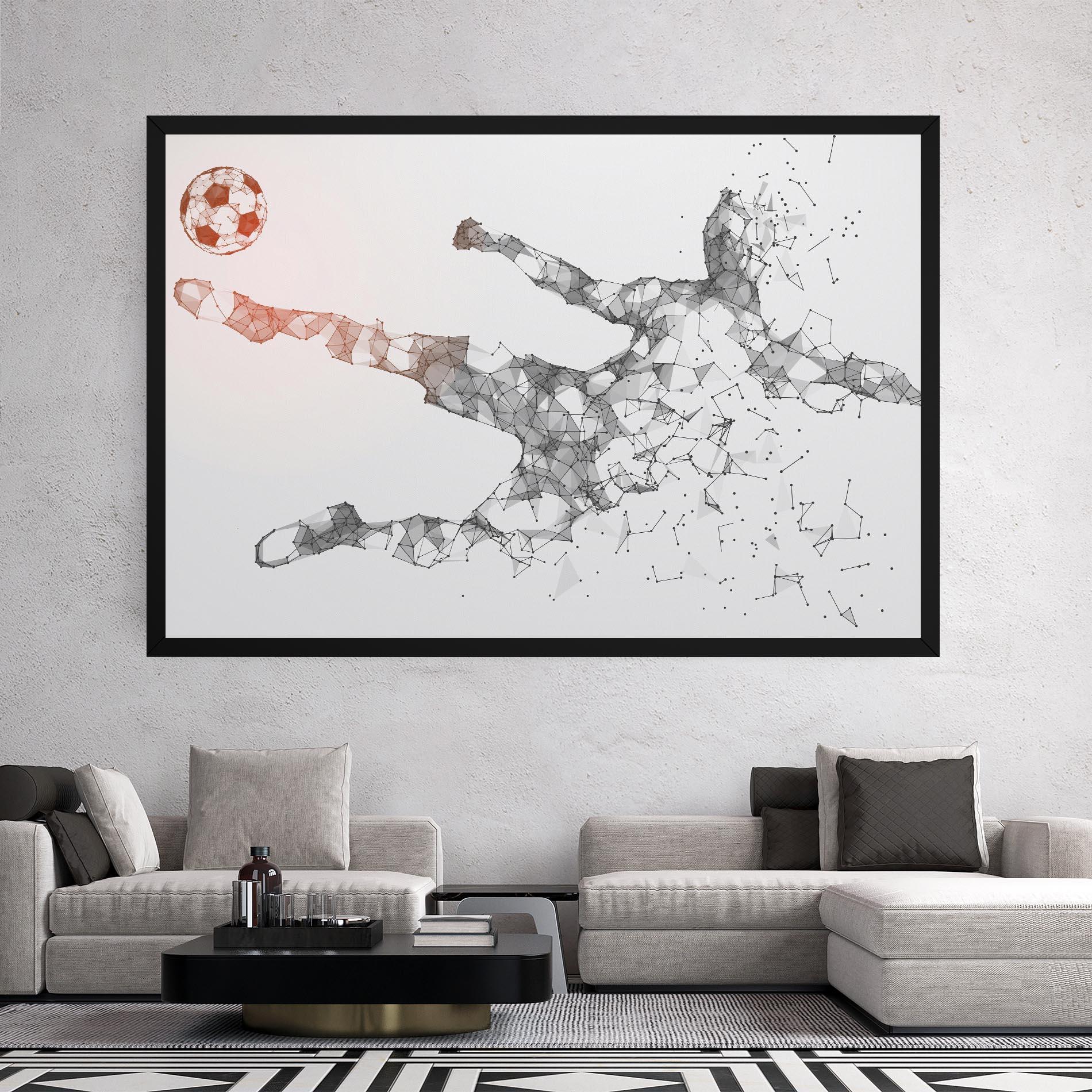 Tablou Canvas Football Orange Ball mockup 2