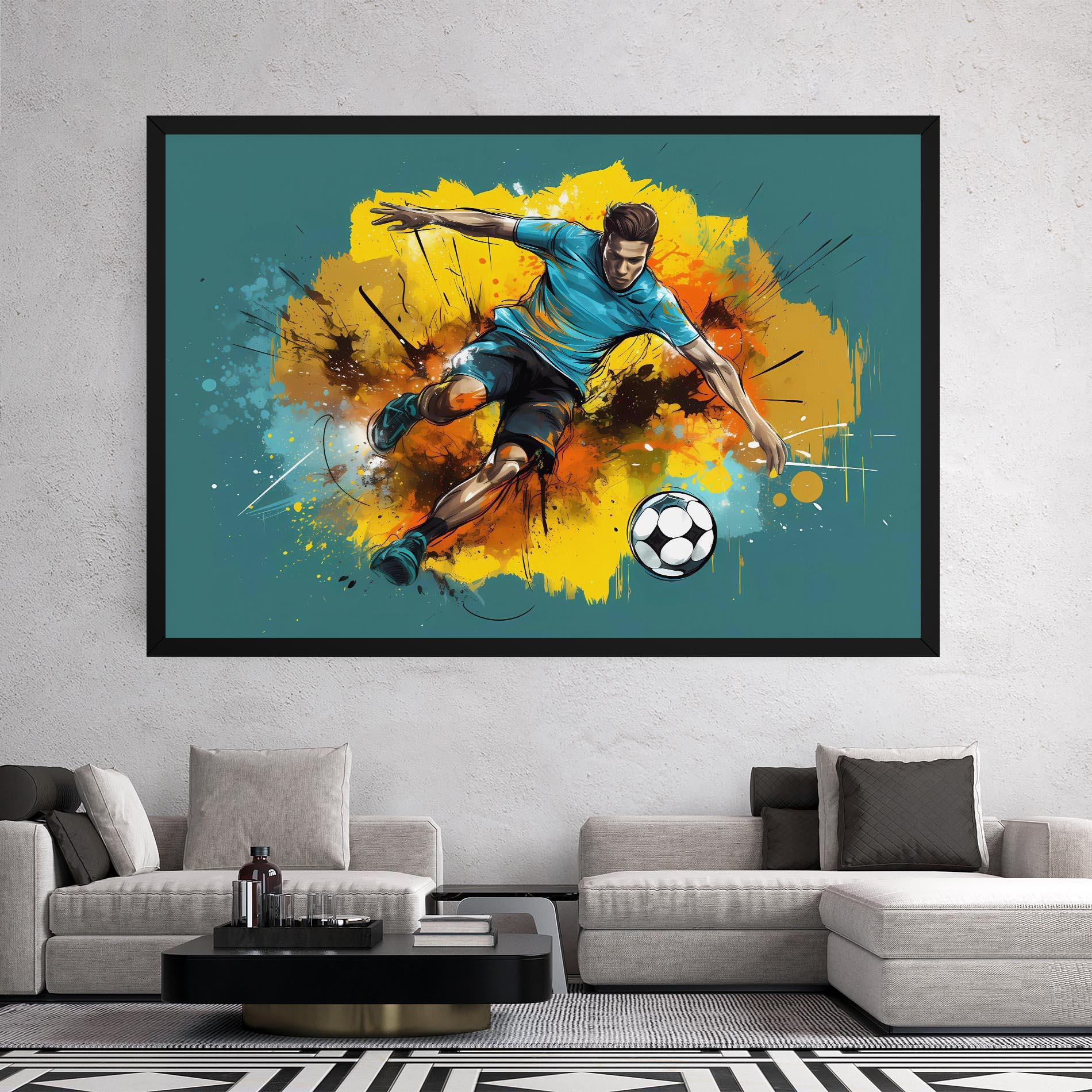 Tablou Canvas Football Player Painting mockup 2