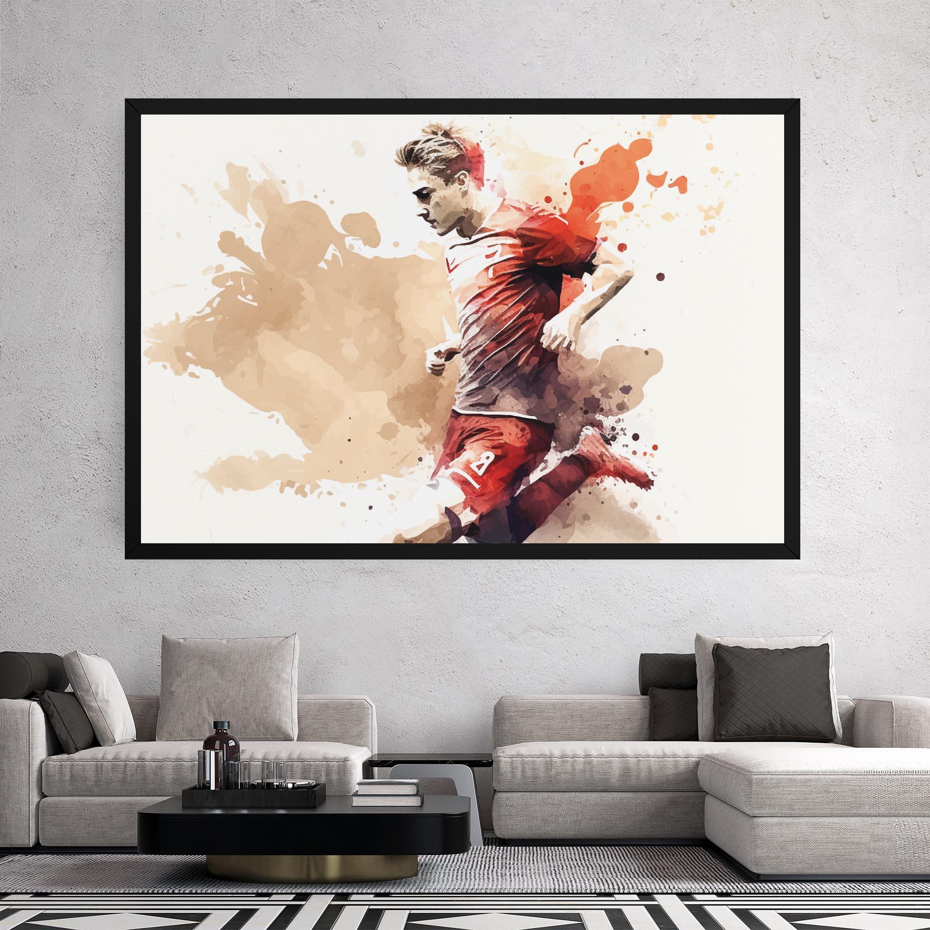 Tablou Canvas Football Red Cream mockup 2
