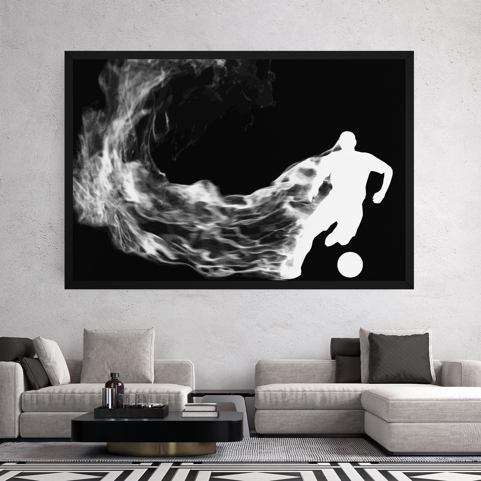Tablou Canvas Football White Smoke mockup 2