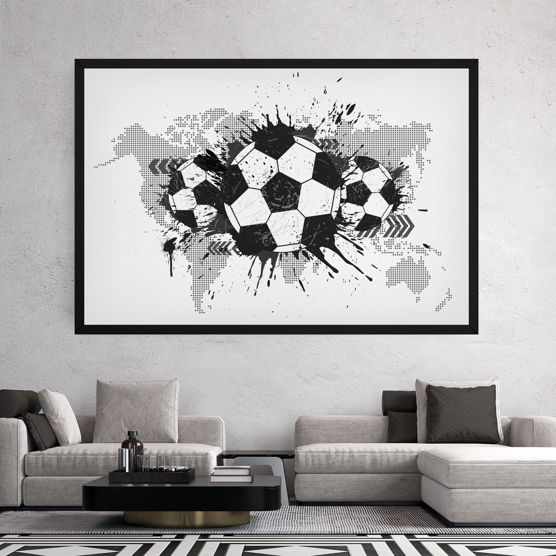 Tablou Canvas Grey Foodball mockup 2