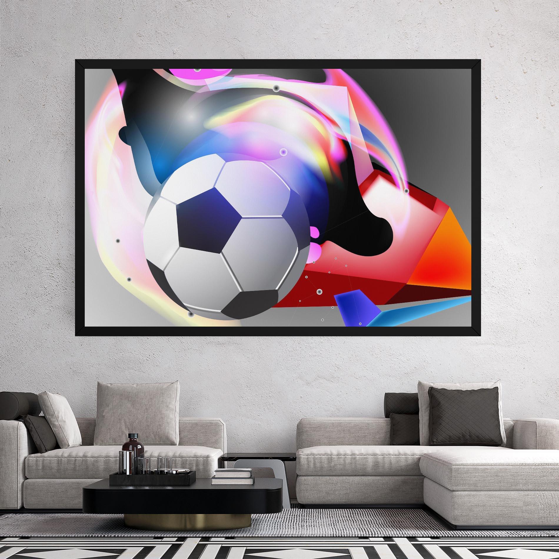 Tablou Canvas Pink Blue Football Art mockup 2