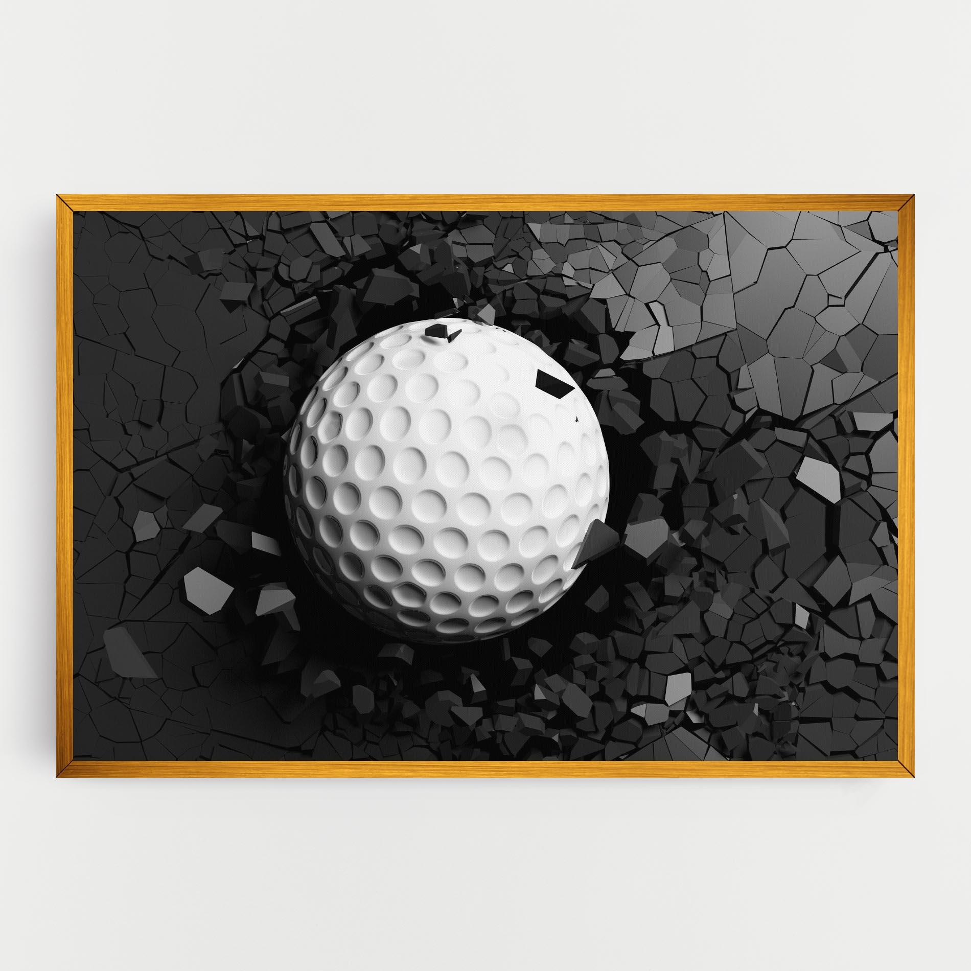 Tablou Canvas Black Wall Golf Ball mockup 0