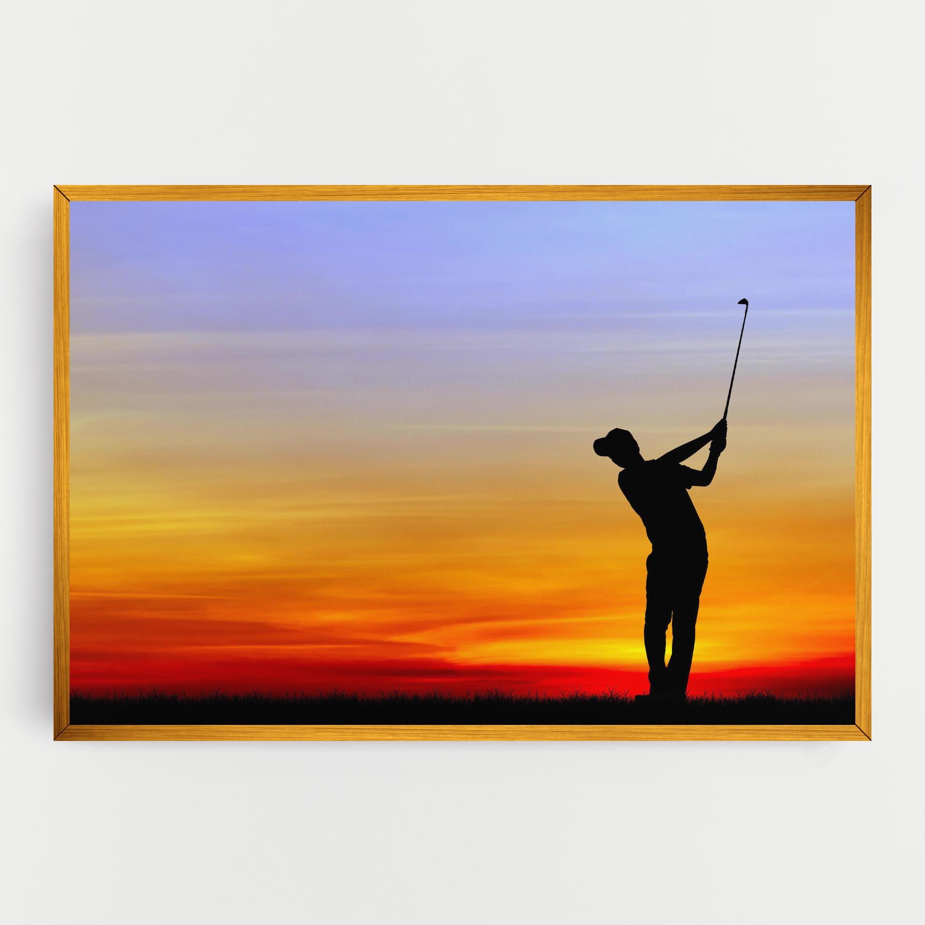 Tablou Canvas Playing Golf Sunrise mockup 0