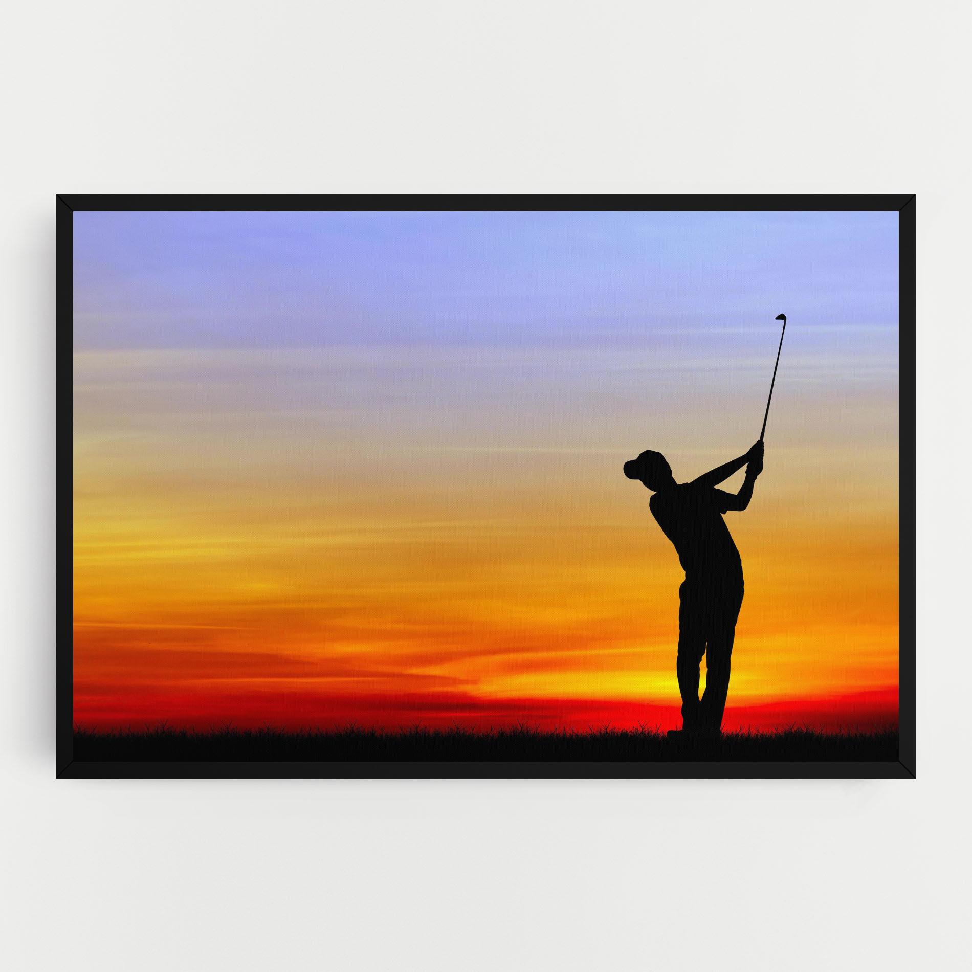 Tablou Canvas Playing Golf Sunrise mockup 0