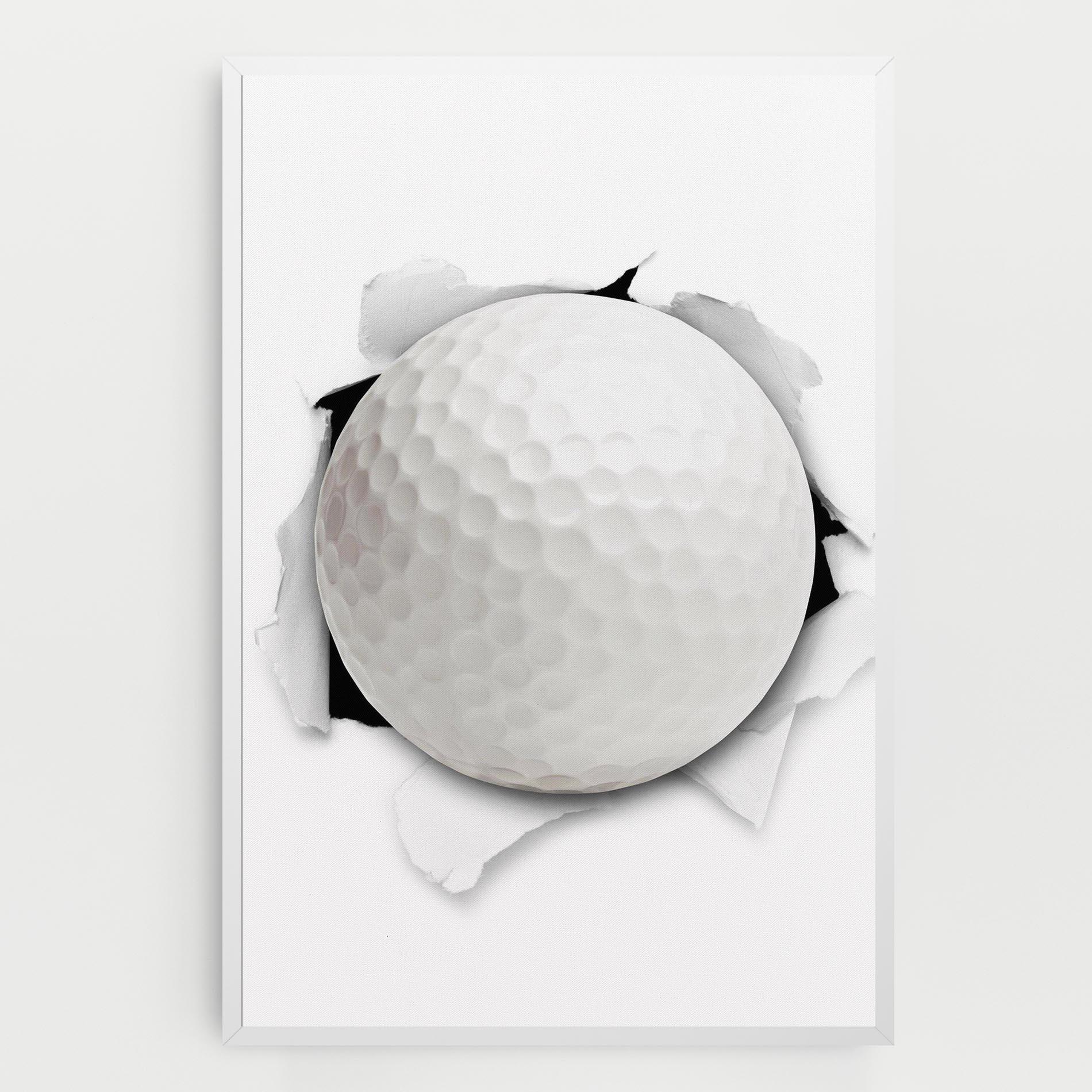 Tablou Canvas Golf Ball Bursting Hole mockup 0