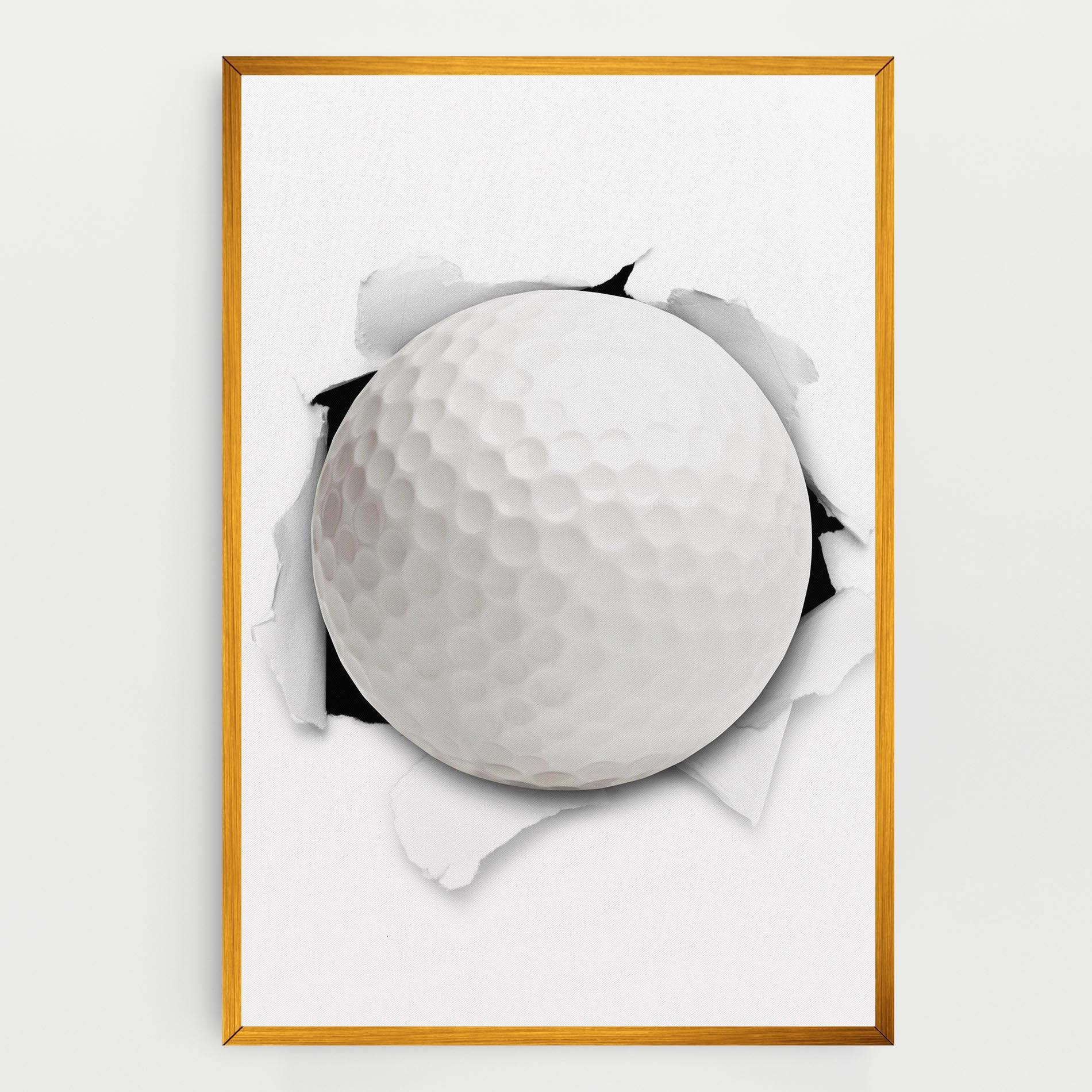 Tablou Canvas Golf Ball Bursting Hole mockup 0
