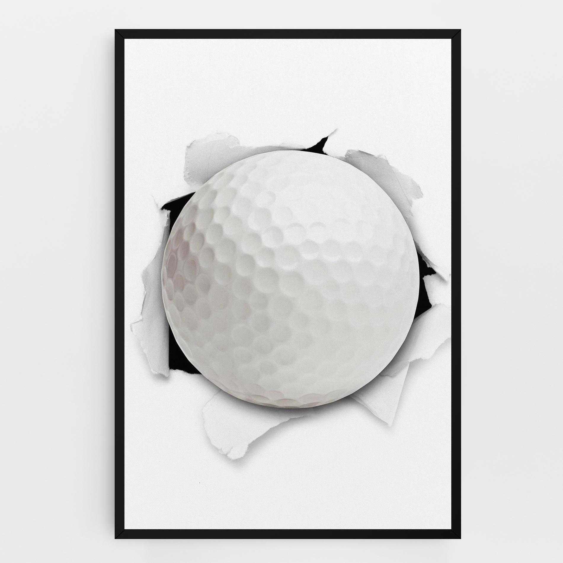 Tablou Canvas Golf Ball Bursting Hole mockup 0