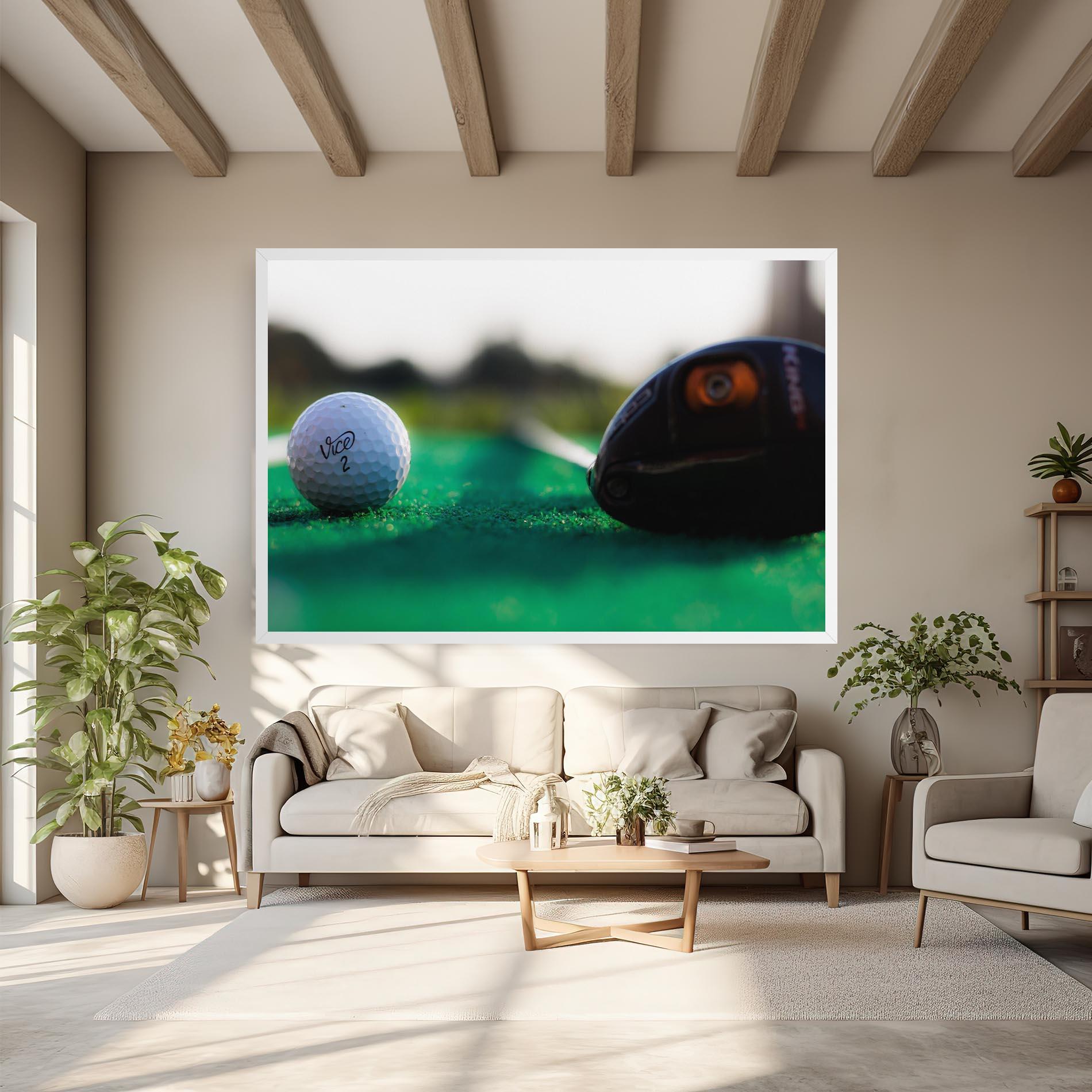 Tablou Canvas Green Grass Golf Ball mockup 6