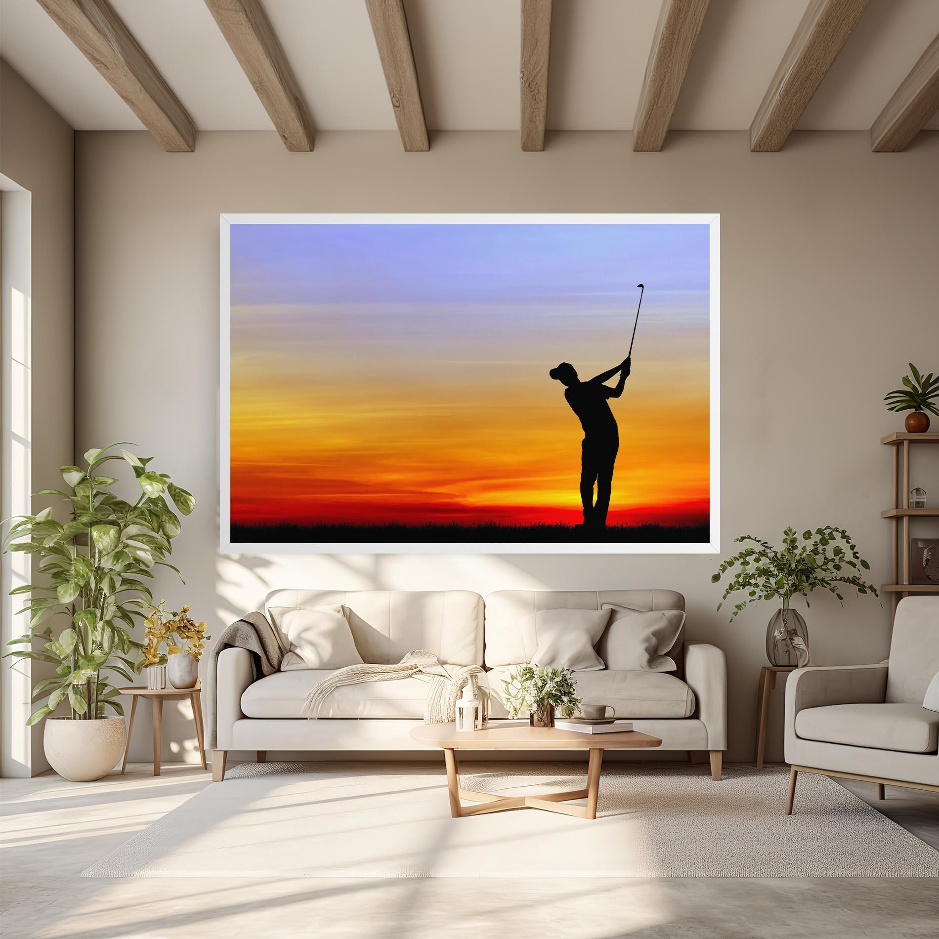 Tablou Canvas Playing Golf Sunrise mockup 6