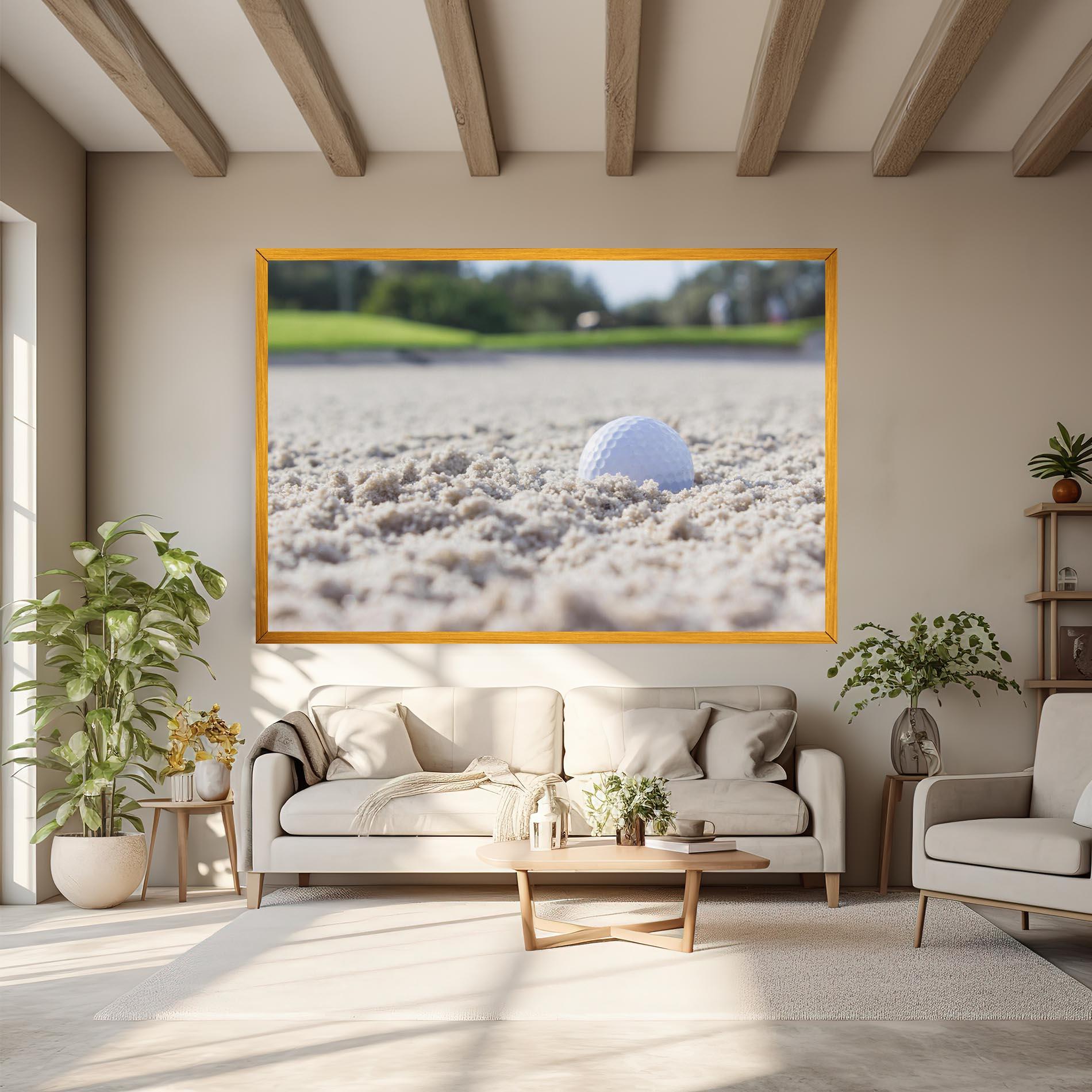 Tablou Canvas Golf Ball In Sand mockup 6