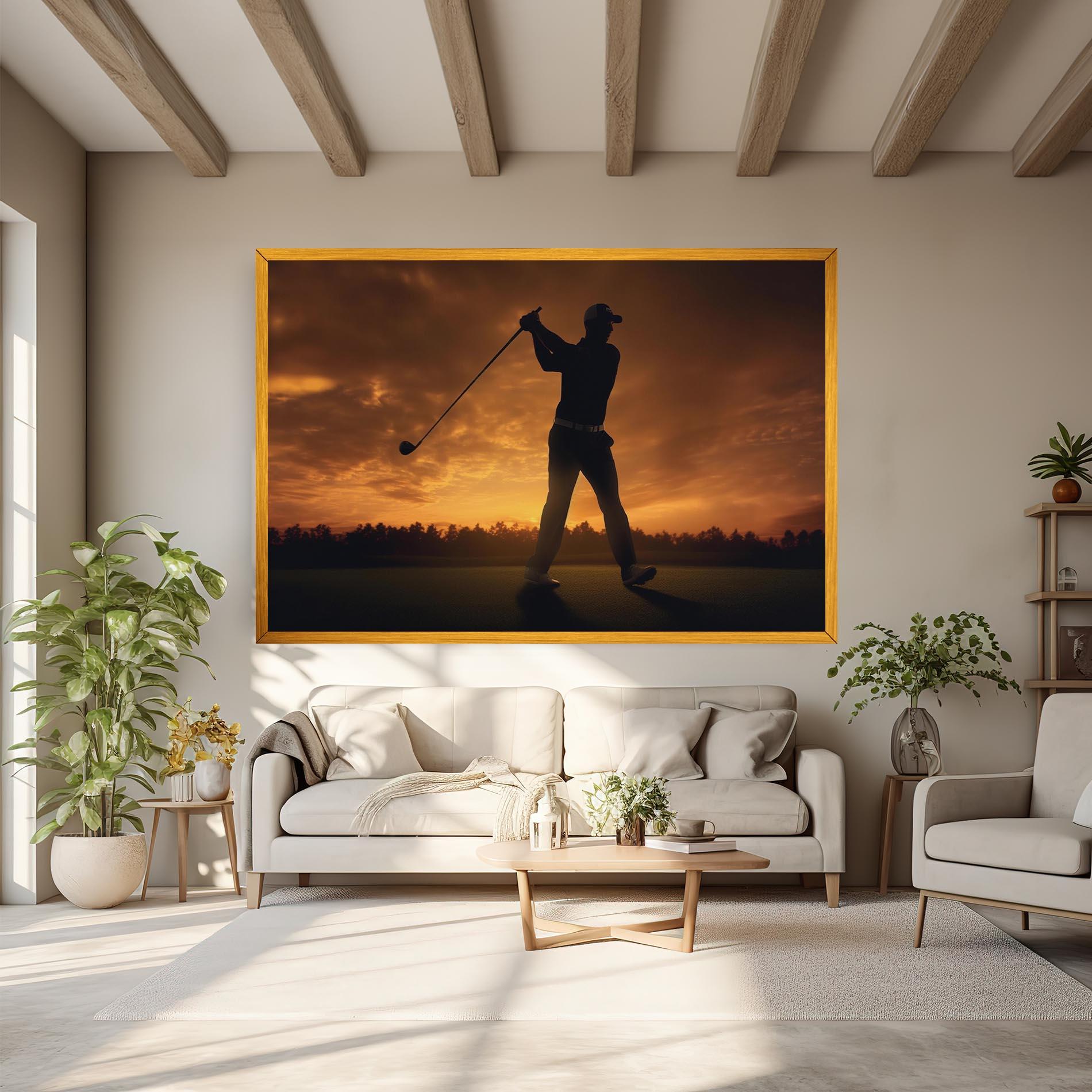 Tablou Canvas Golf Course Sunset mockup 6