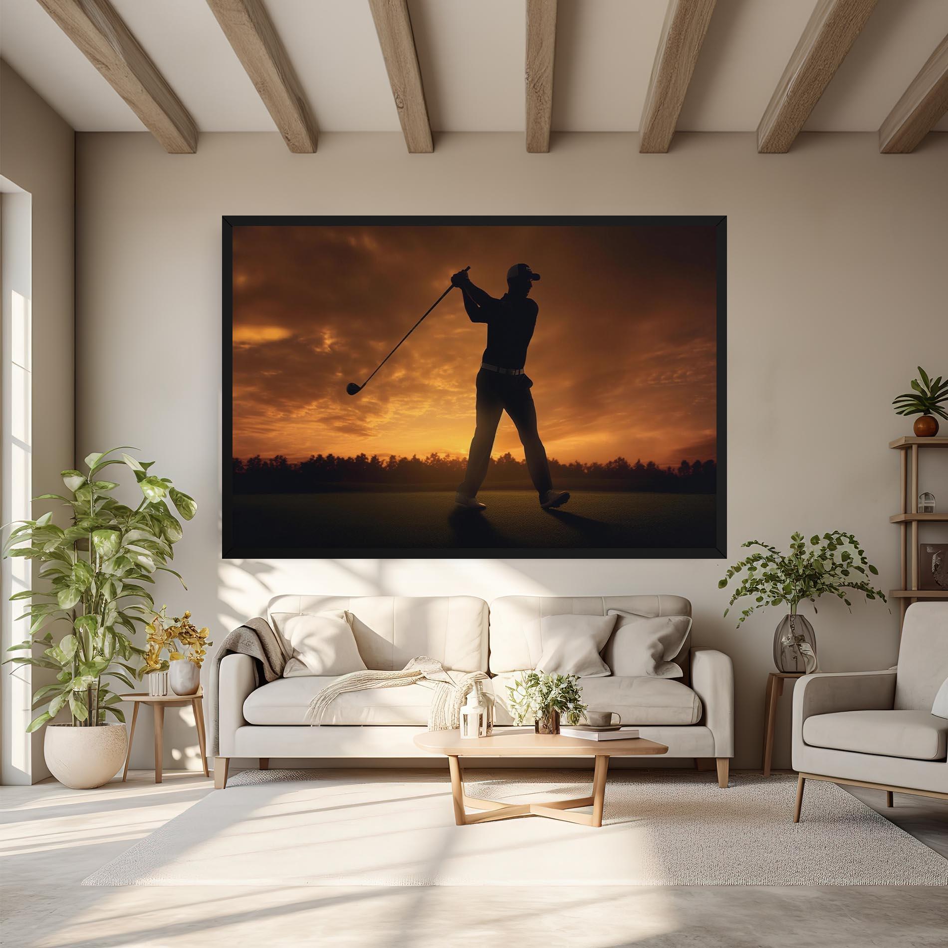 Tablou Canvas Golf Course Sunset mockup 6