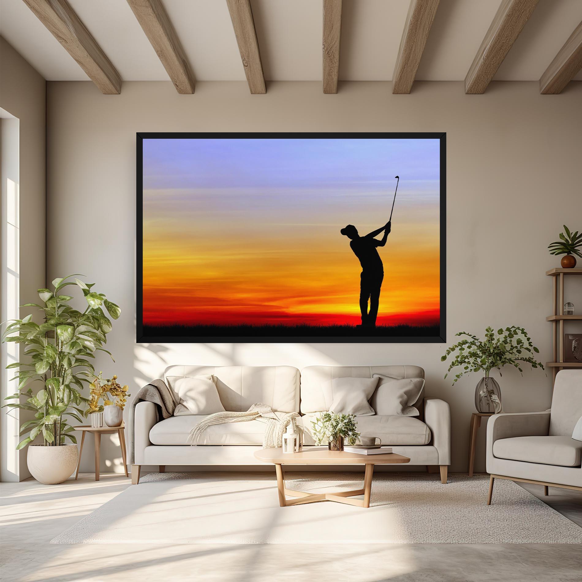 Tablou Canvas Playing Golf Sunrise mockup 6