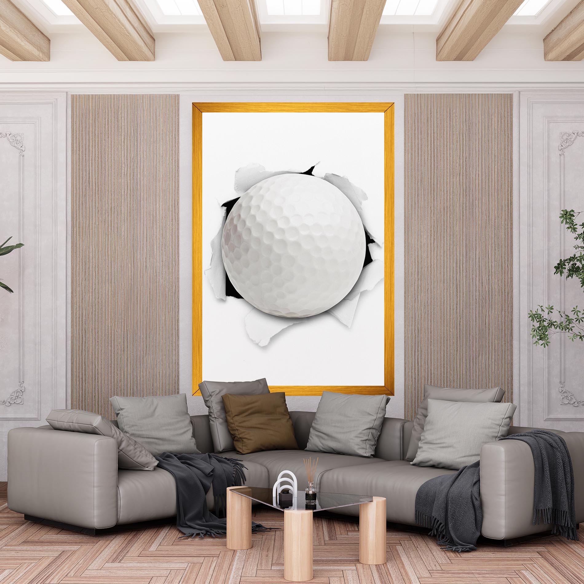 Tablou Canvas Golf Ball Bursting Hole mockup 6