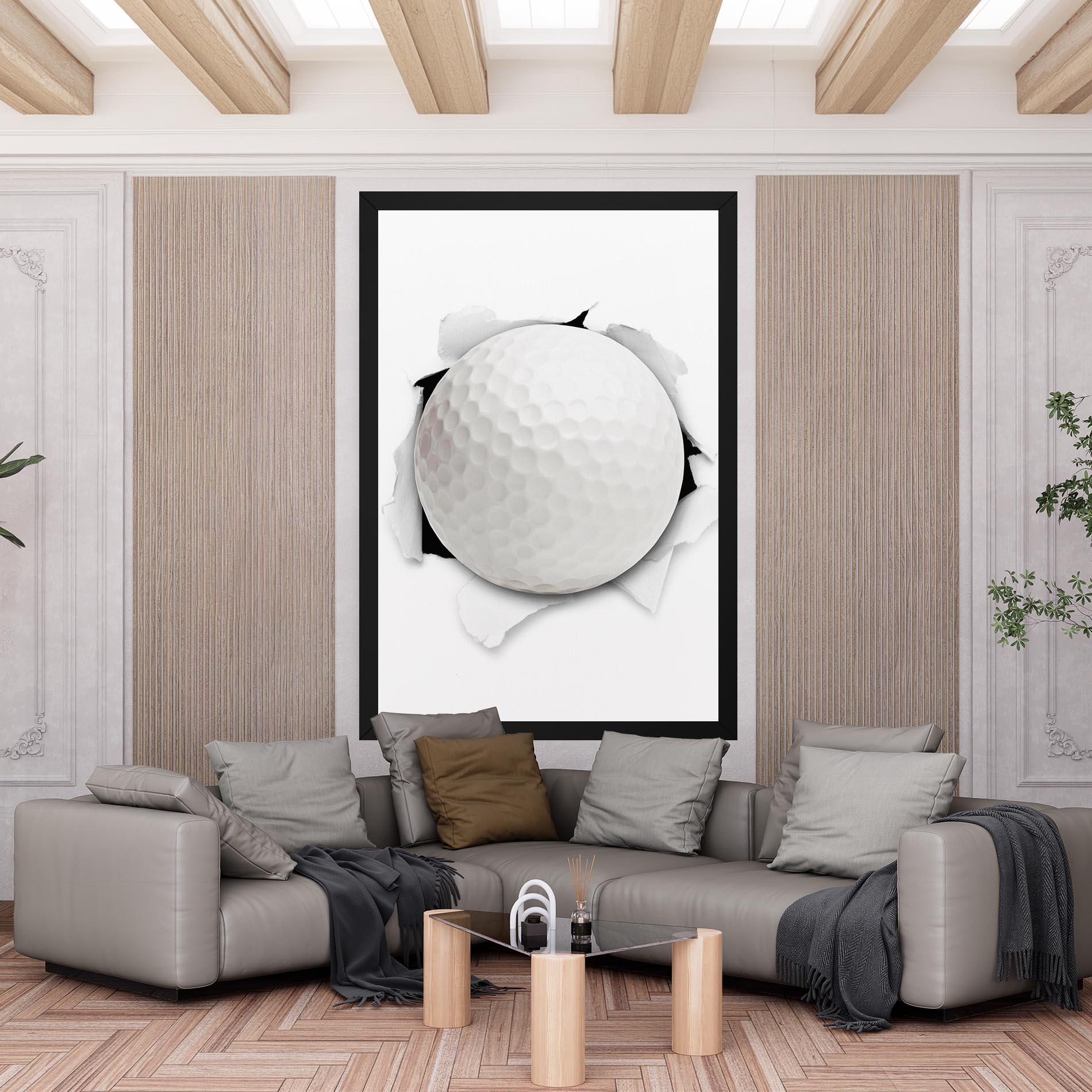 Tablou Canvas Golf Ball Bursting Hole mockup 6