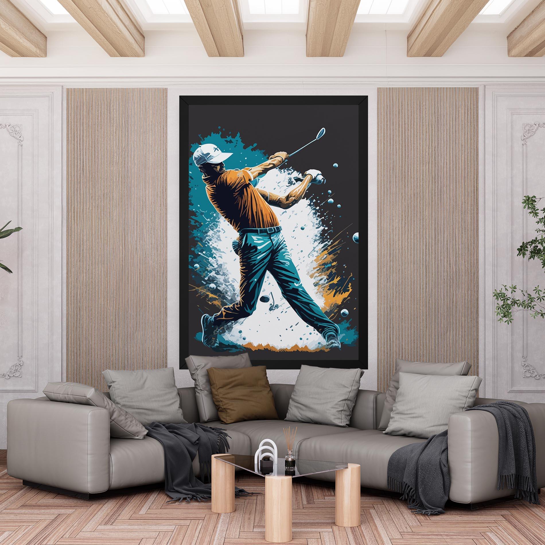 Tablou Canvas Golf On Grey mockup 6
