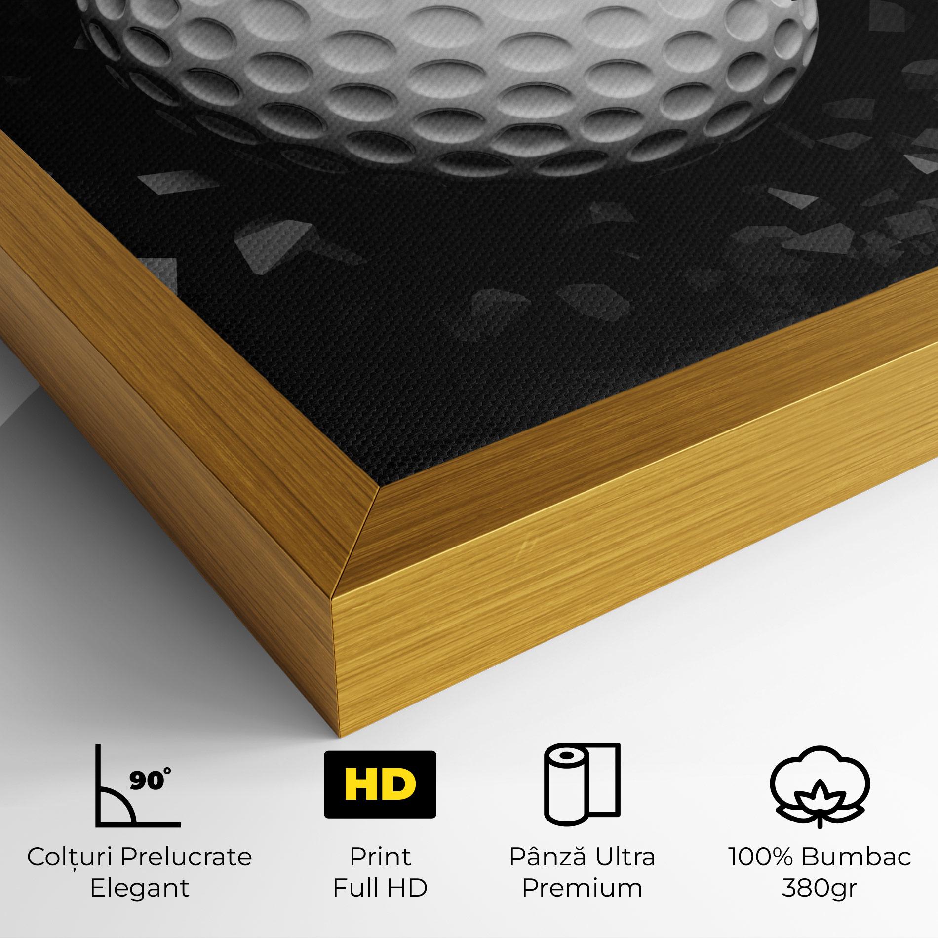 Tablou Canvas Black Wall Golf Ball mockup 4