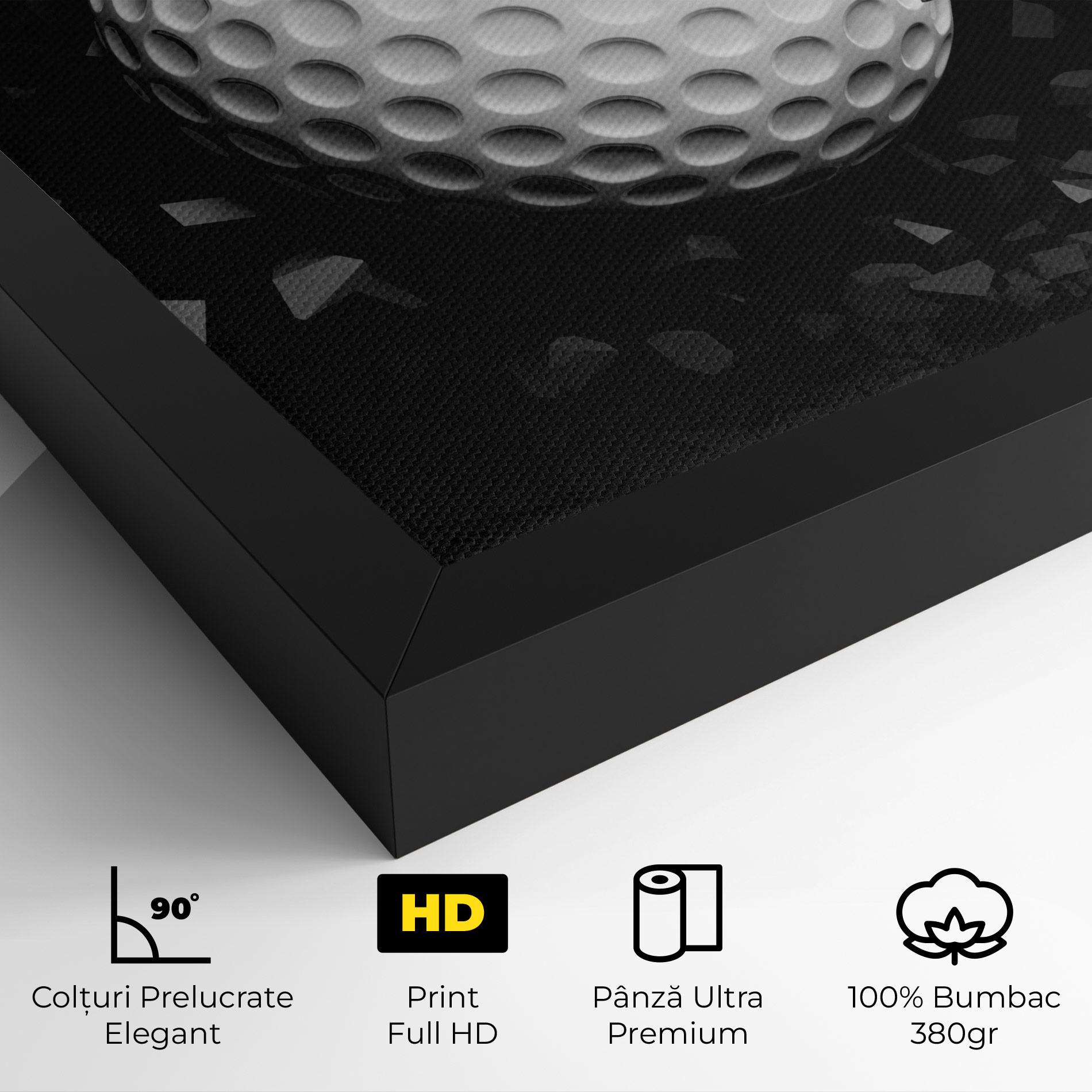Tablou Canvas Black Wall Golf Ball mockup 4