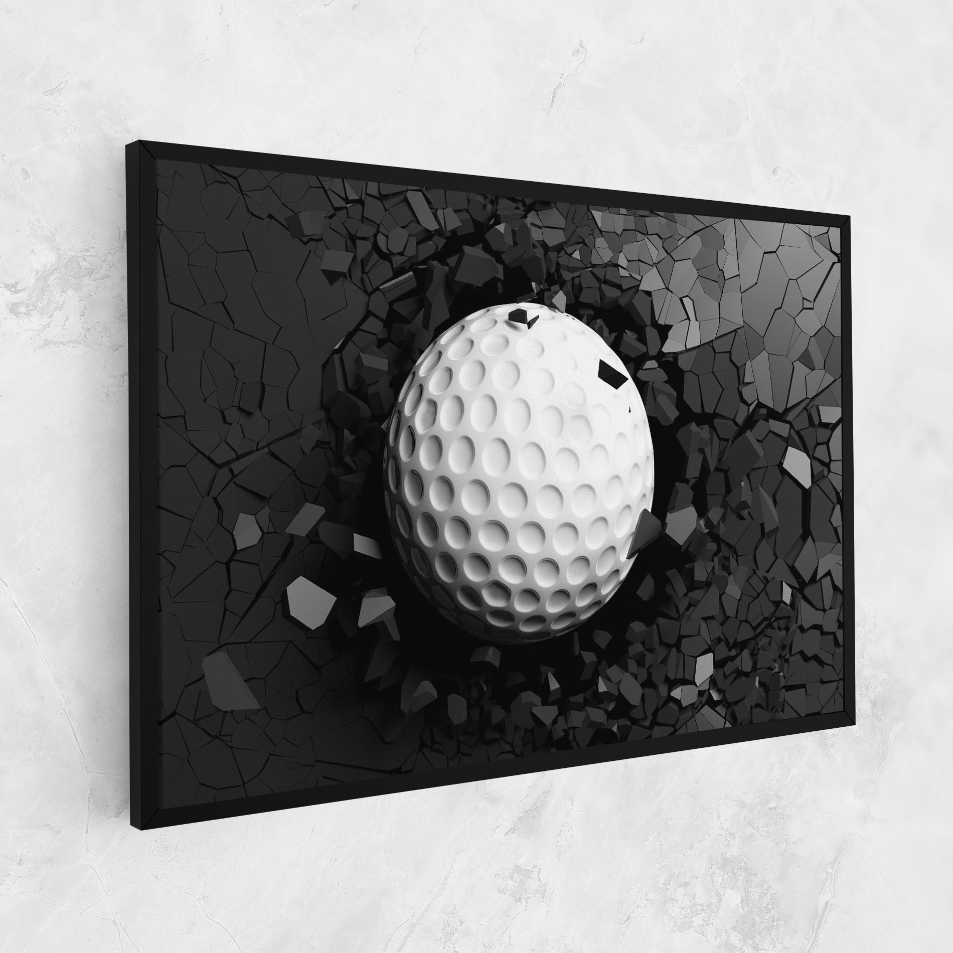 Tablou Canvas Black Wall Golf Ball mockup 1