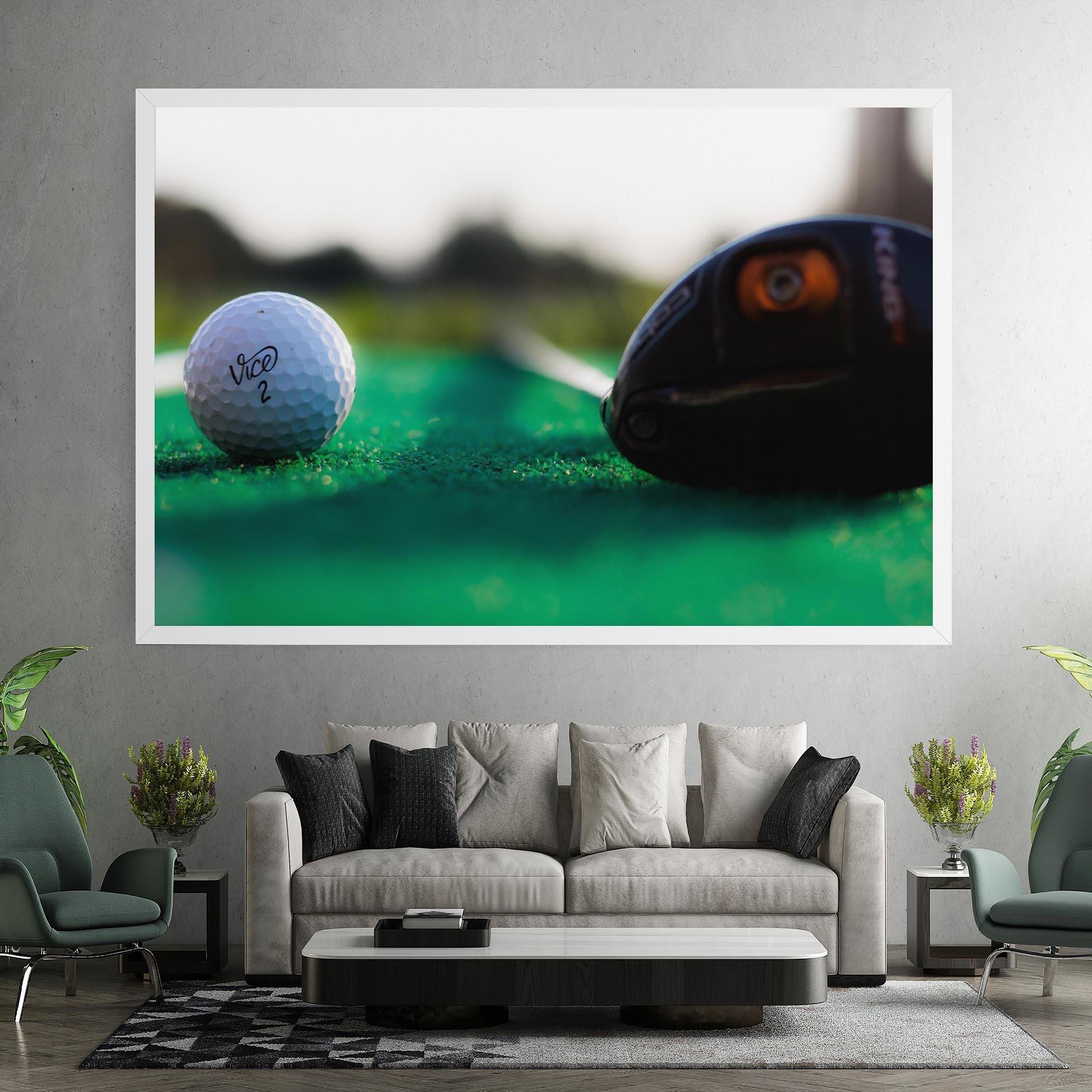 Tablou Canvas Green Grass Golf Ball mockup 7