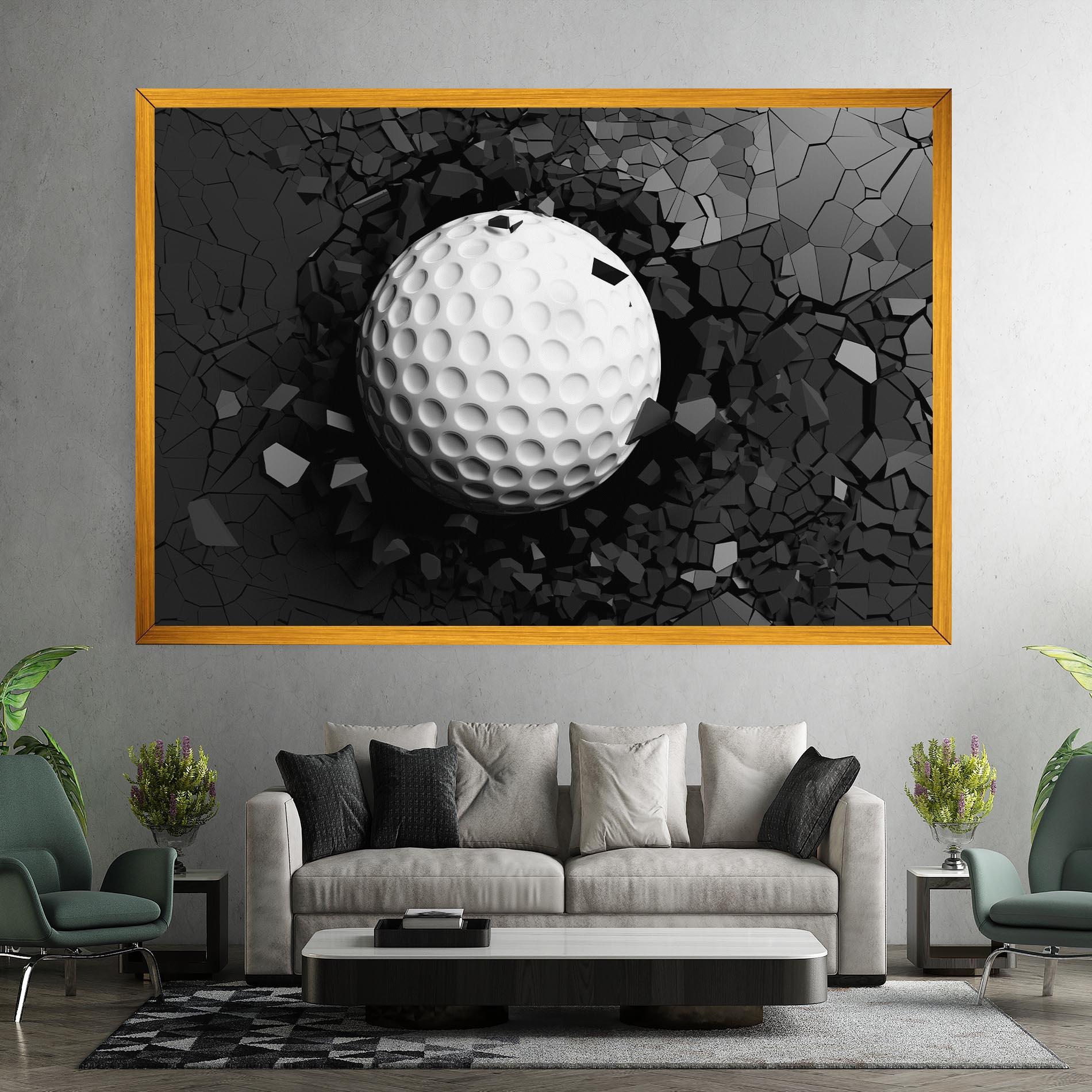 Tablou Canvas Black Wall Golf Ball mockup 7